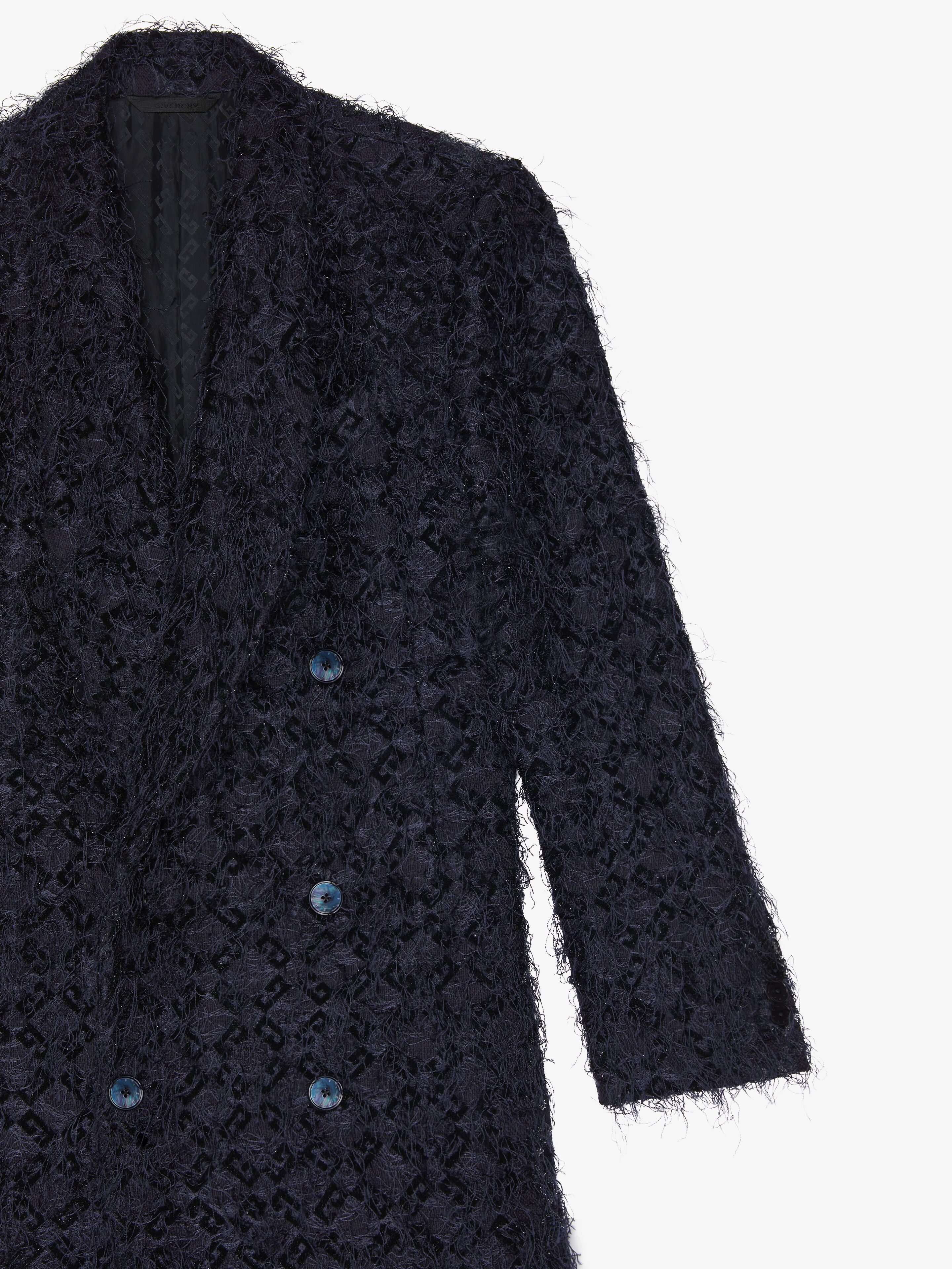 DOUBLE BREASTED COAT IN MONOGRAM 72 FANCY JACQUARD - 5