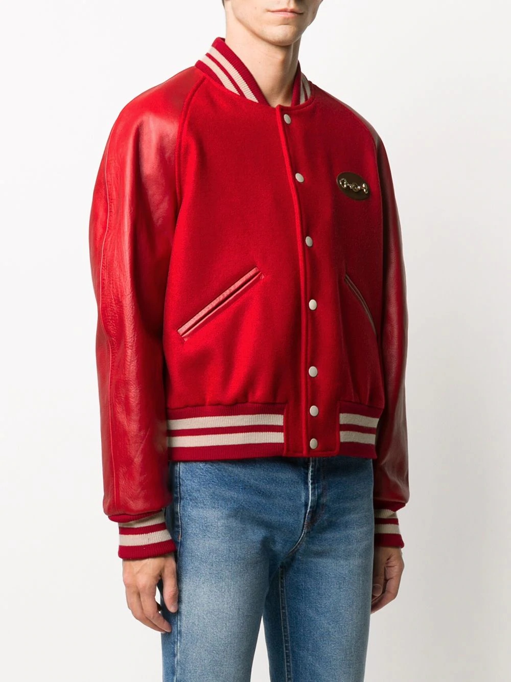 Horsebit panelled bomber jacket - 3