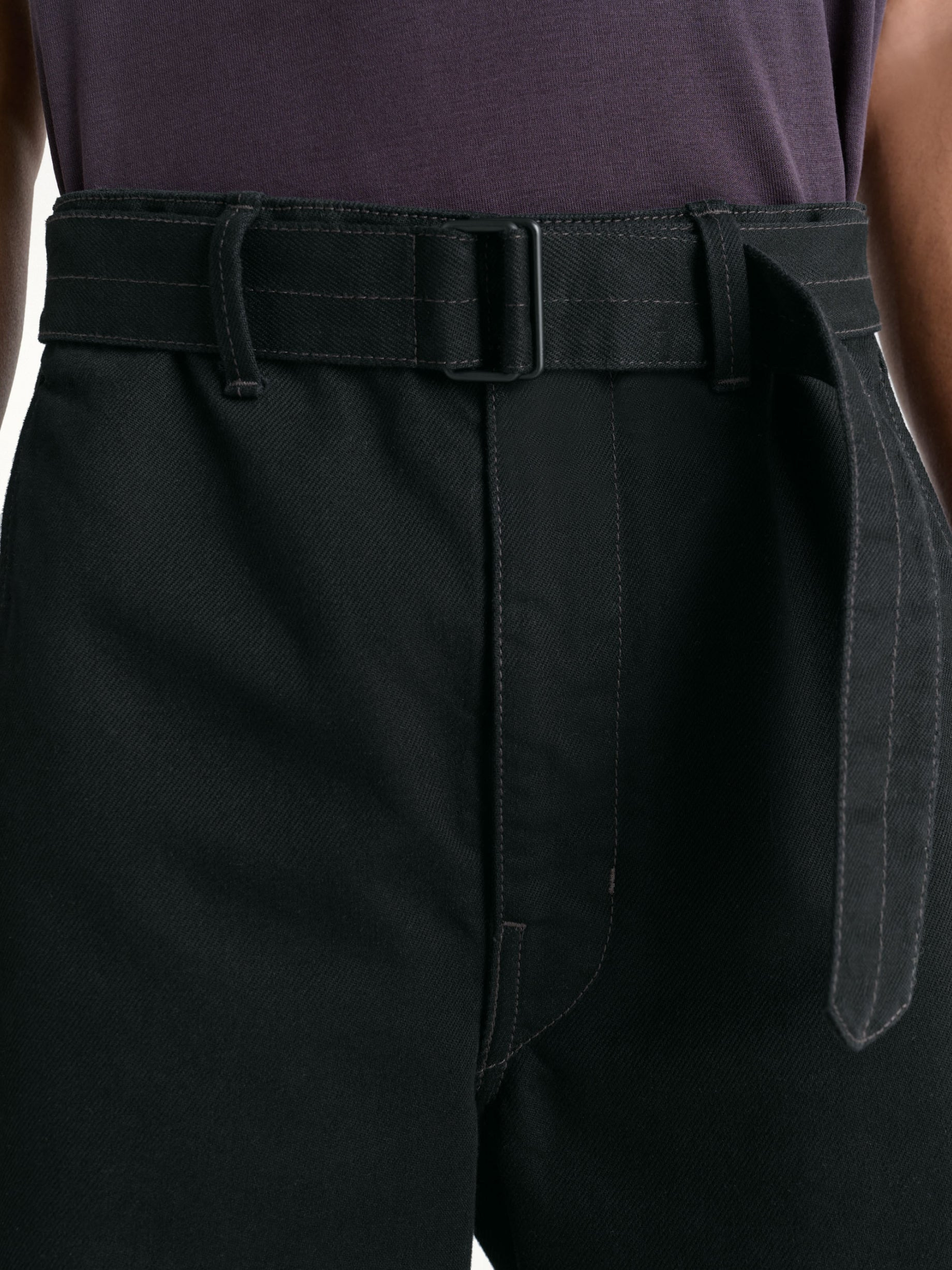 Twisted Belted Pants in Black - 6