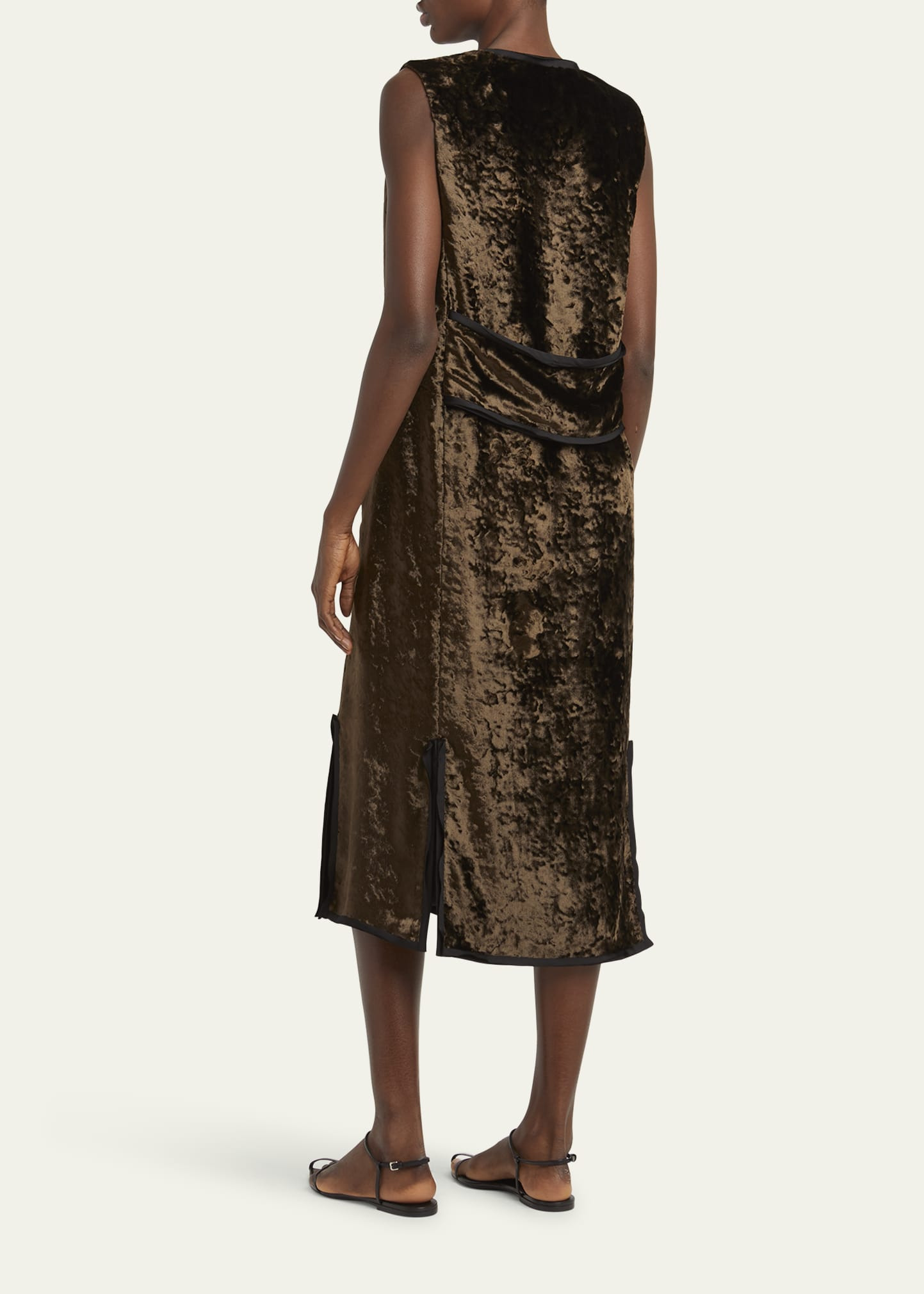 Deep V Neckline Straight Volume Dress - 3