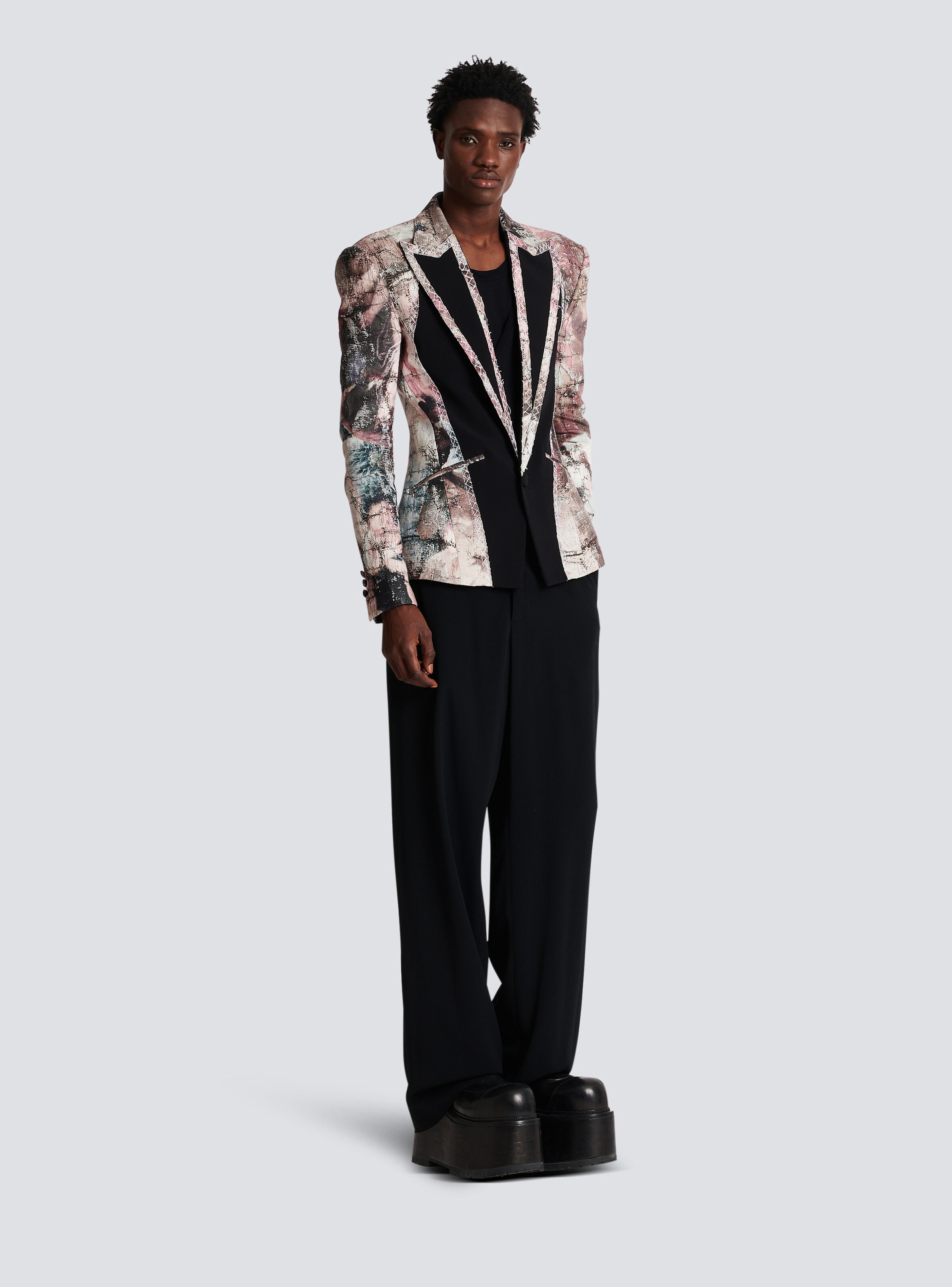 Pastel print cut-out jacket - 3