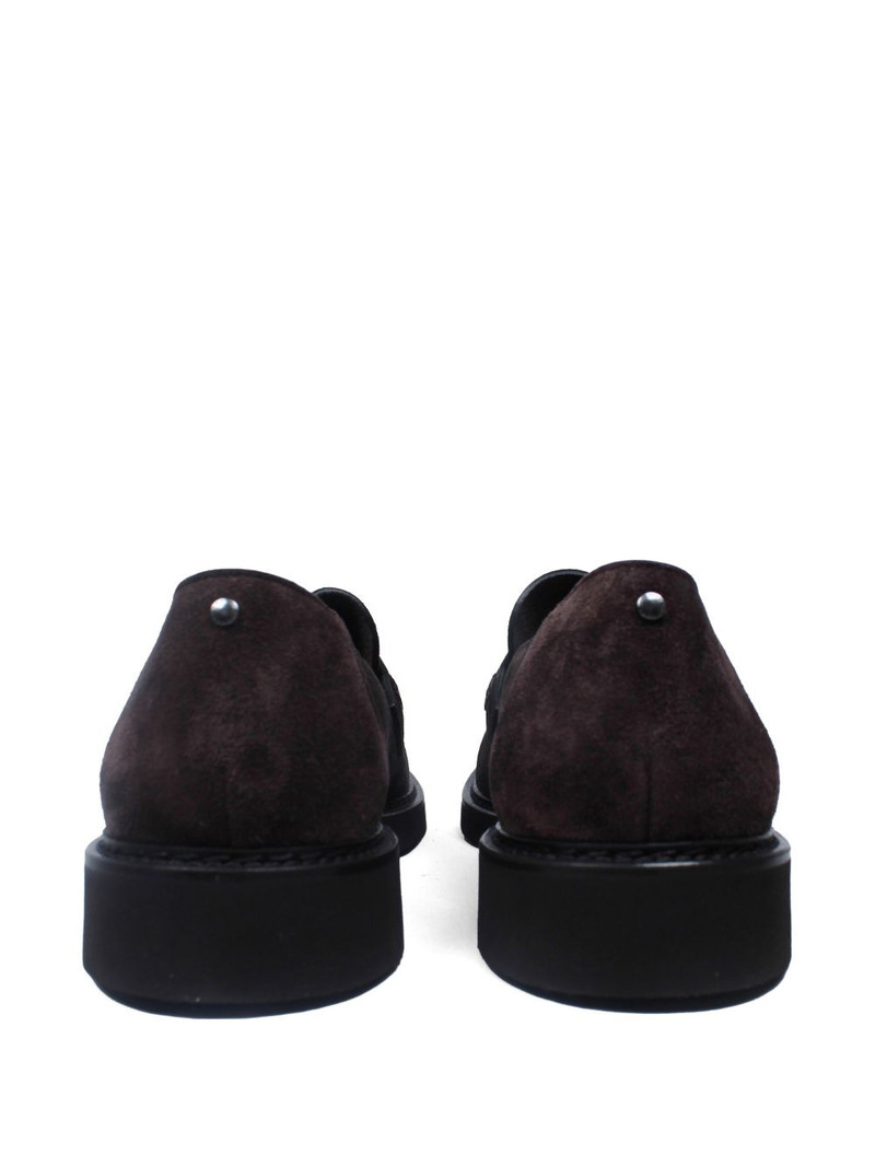 Canali panelled penny leather loafers outlook