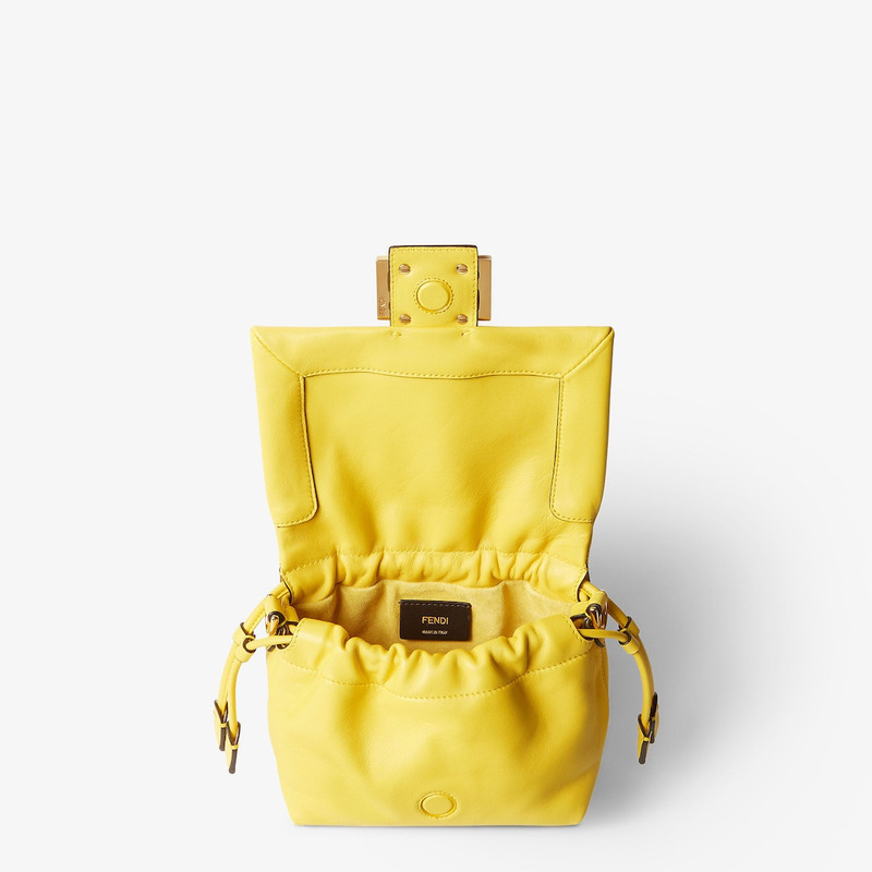 Mamma Baguette Small Broom yellow nappa leather mini-bag 5