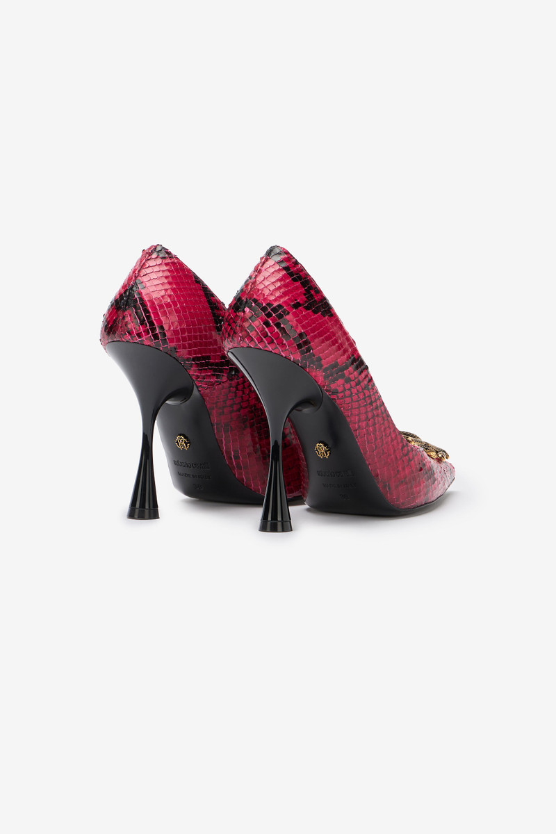 Roberto Cavalli Pumps With Python Print And Mirror Snake Monogram outlook