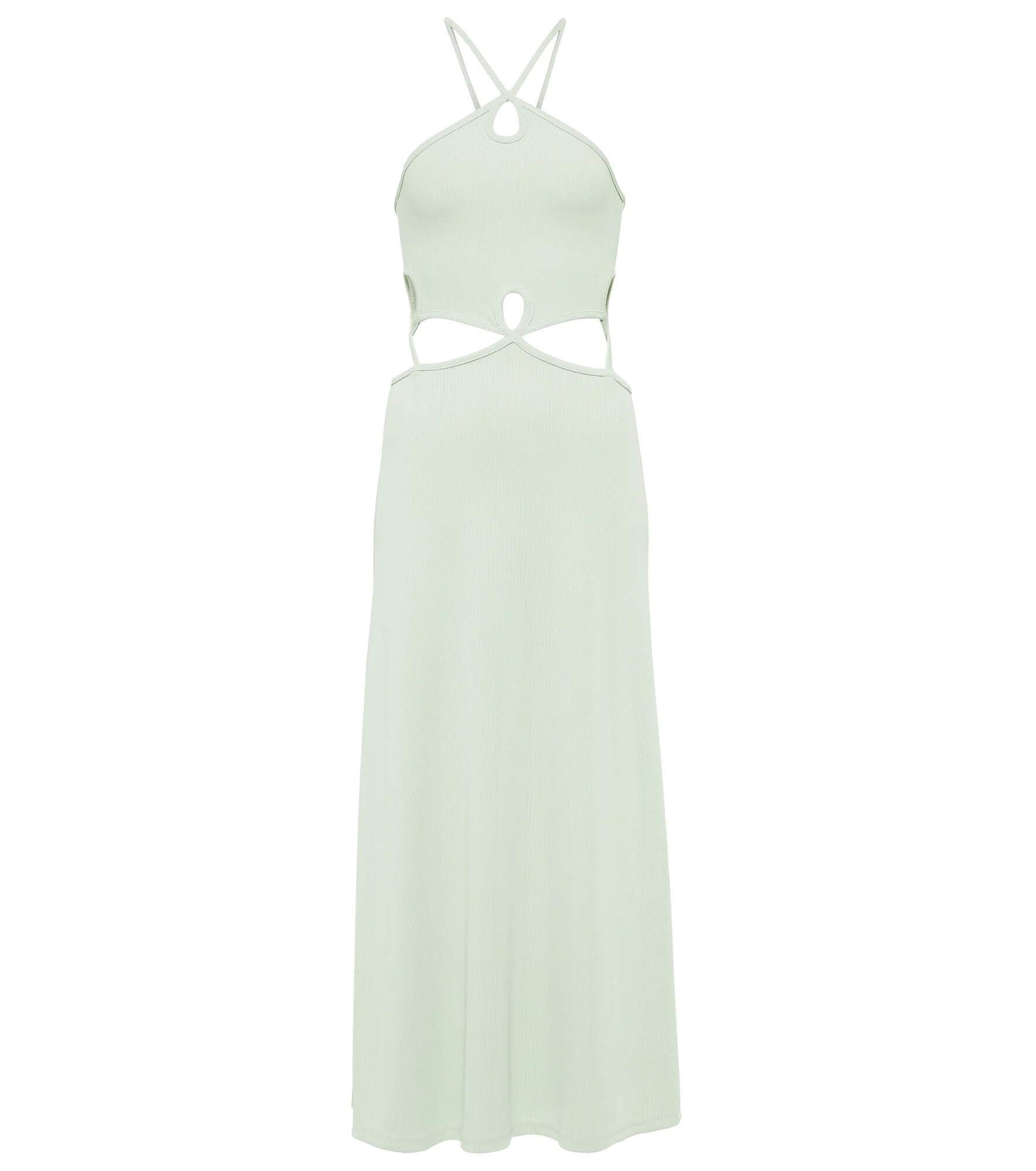 Cutout ribbed-knit maxi dress - 1