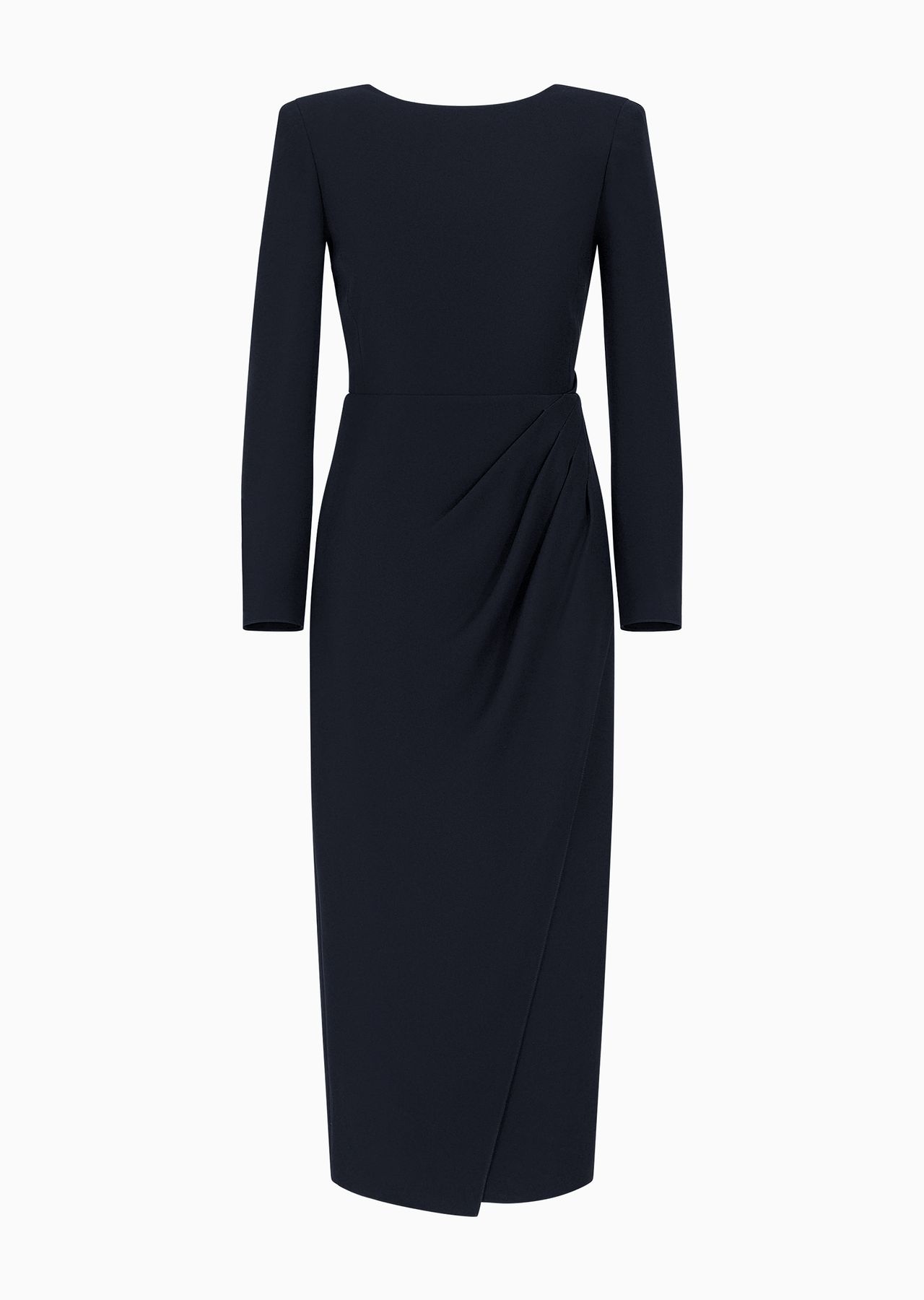 Techno cady midi dress with side draping - 1