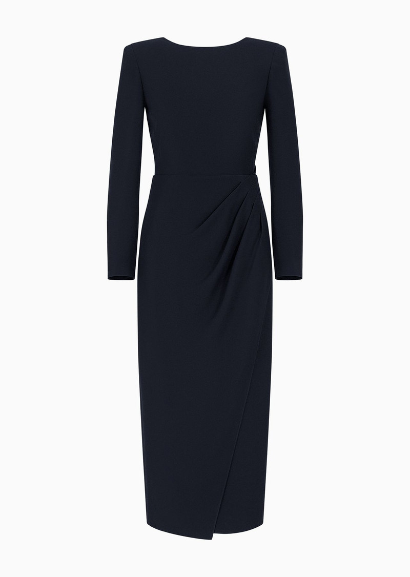 Techno cady midi dress with side draping 1