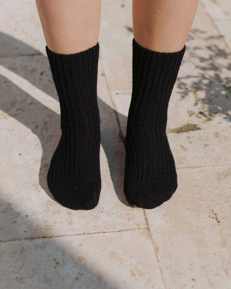 Rib Overankle Socks - Recycled Cashmere Rib 4