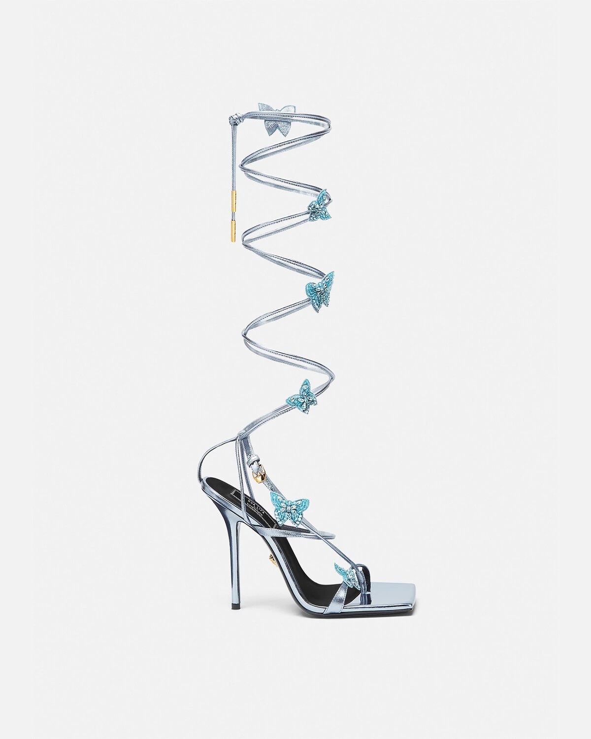 Crystal Butterflies Metallic Sandals - 1