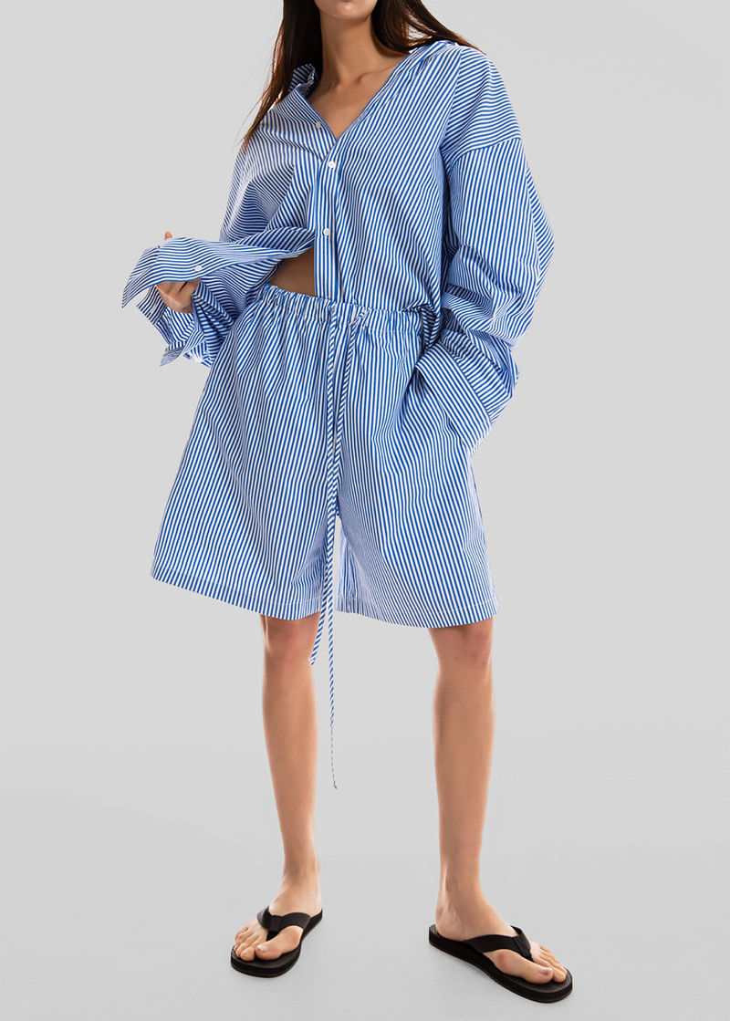 Rimini Bermuda Shorts - Blue/White Stripe 4