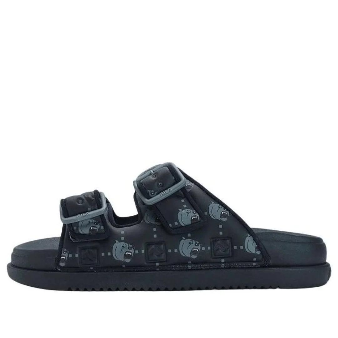 (WMNS) FILA Lucia Sandals 'Black Teal' F12W322506FBA - 1