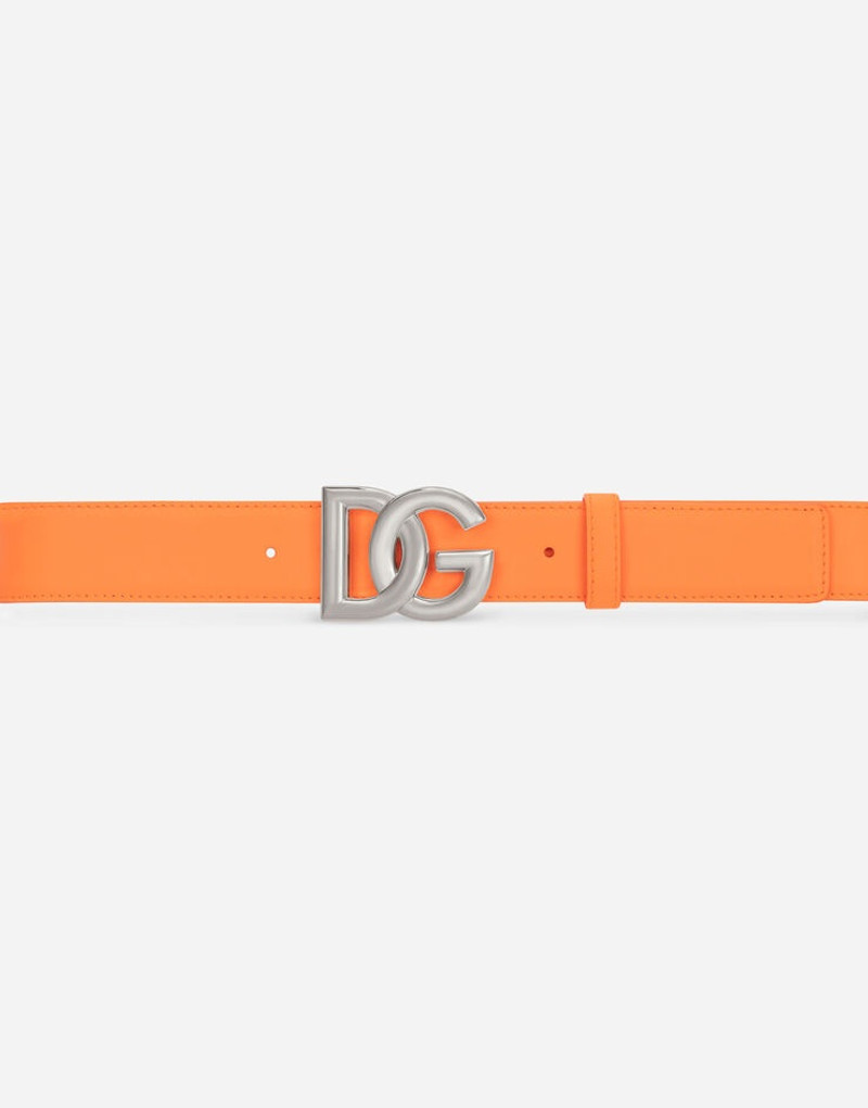 Calfskin belt with DG logo 3