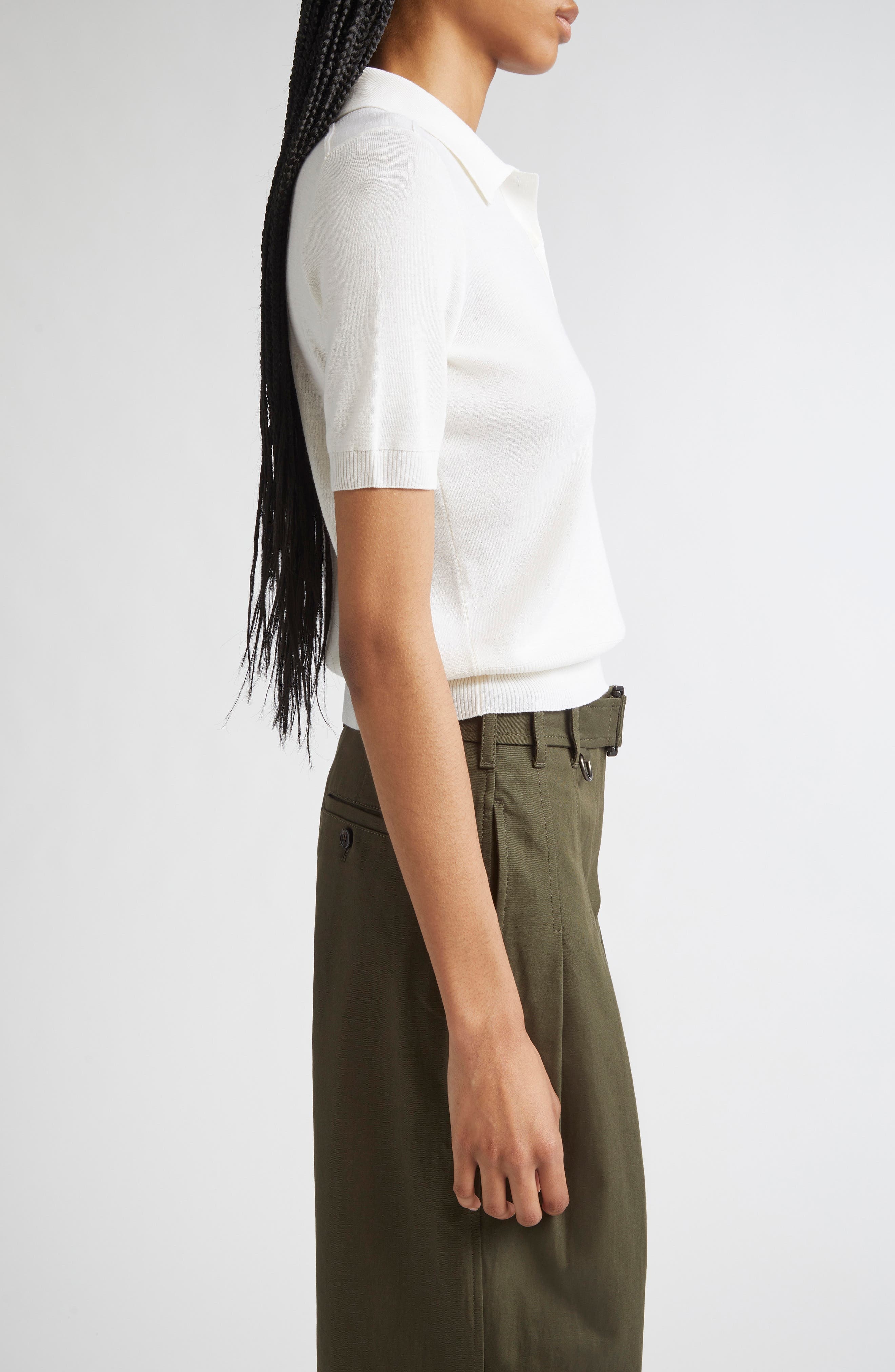 burberry Wool Polo in Chalk at Nordstrom - 4
