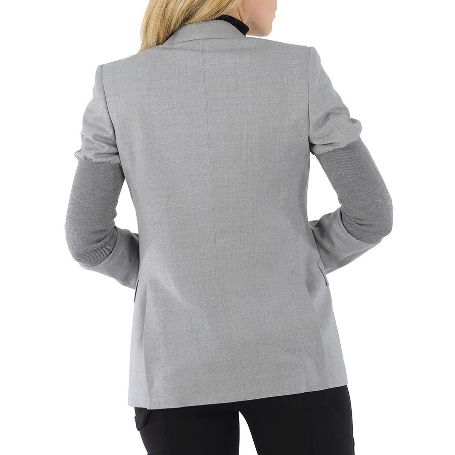 Burberry Ladies Ribbed-panel Single-breasted Wool Blazer Jacket - 5