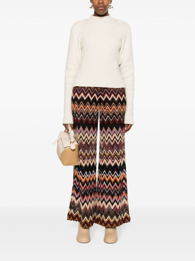 Missoni zigzag-knit wide-leg trousers outlook