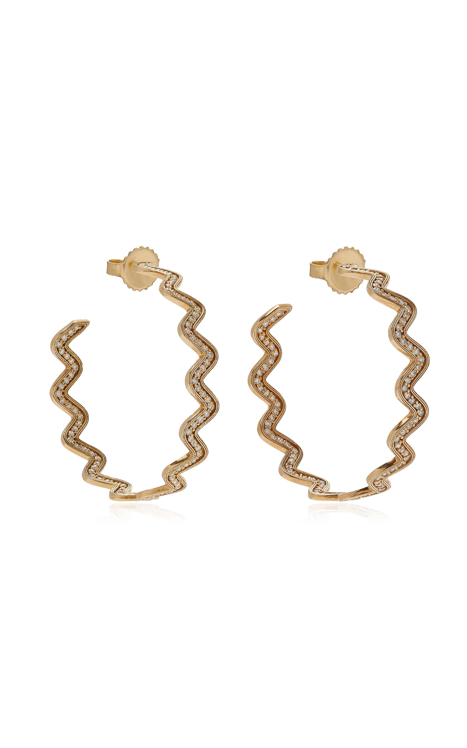 14k Yellow Gold Diamond Earrings gold - 3