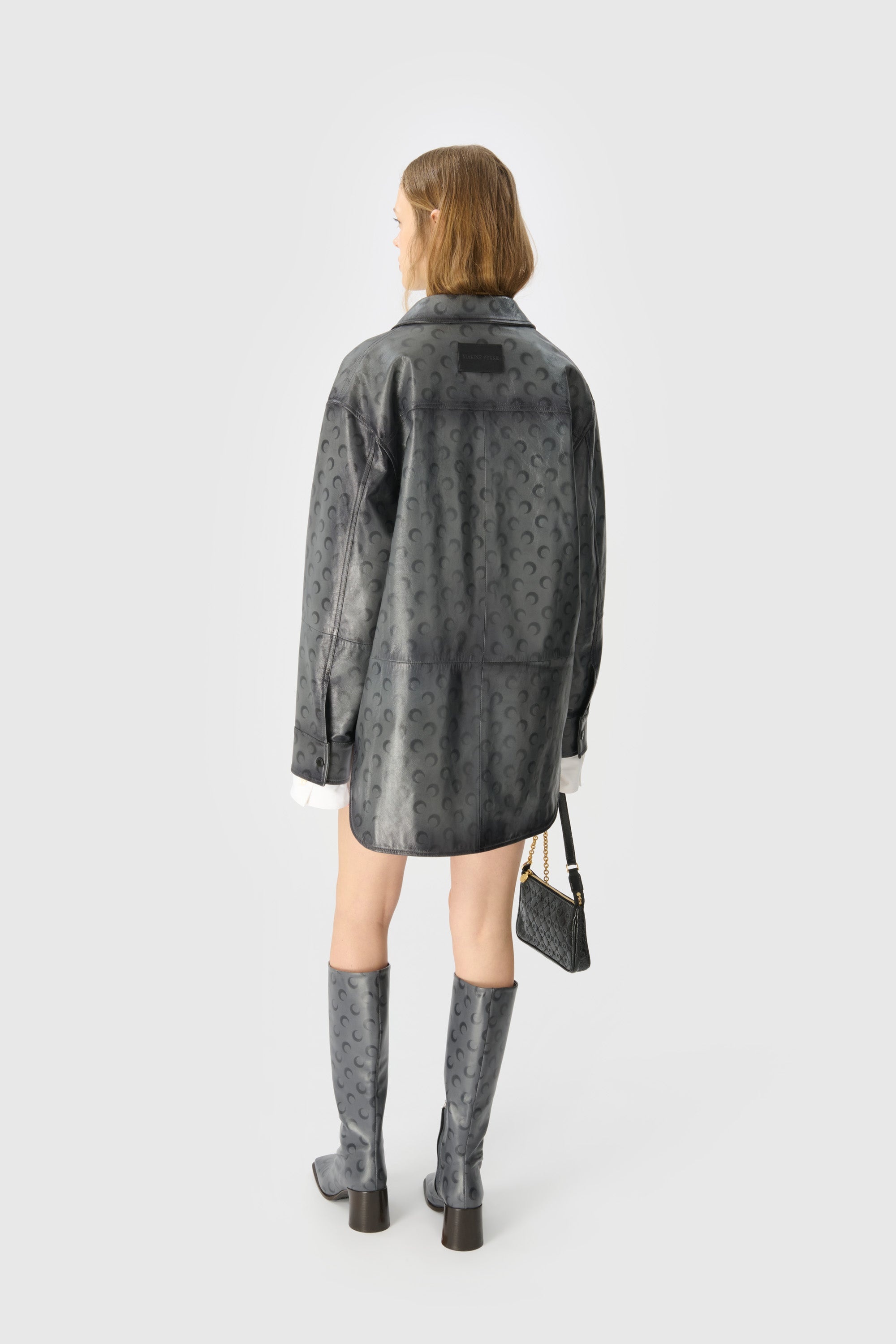 Moon Airbrushed Leather Overshirt - 2