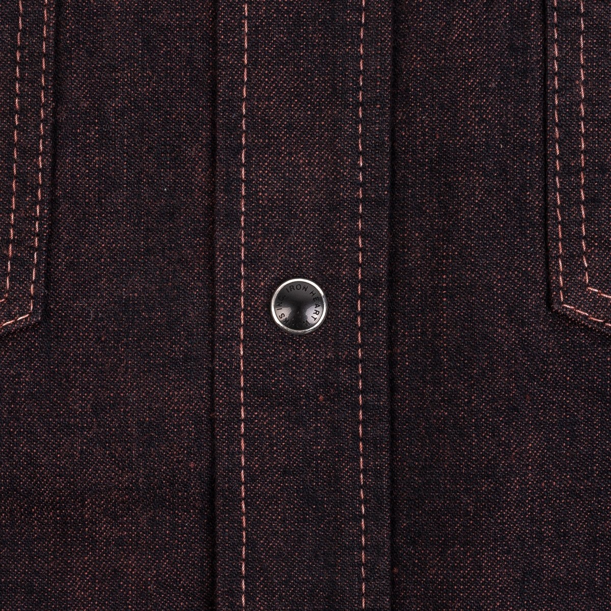 IHSH-352-RED 10oz Selvedge Denim Western Shirt - Indigo Overdyed Red - 11