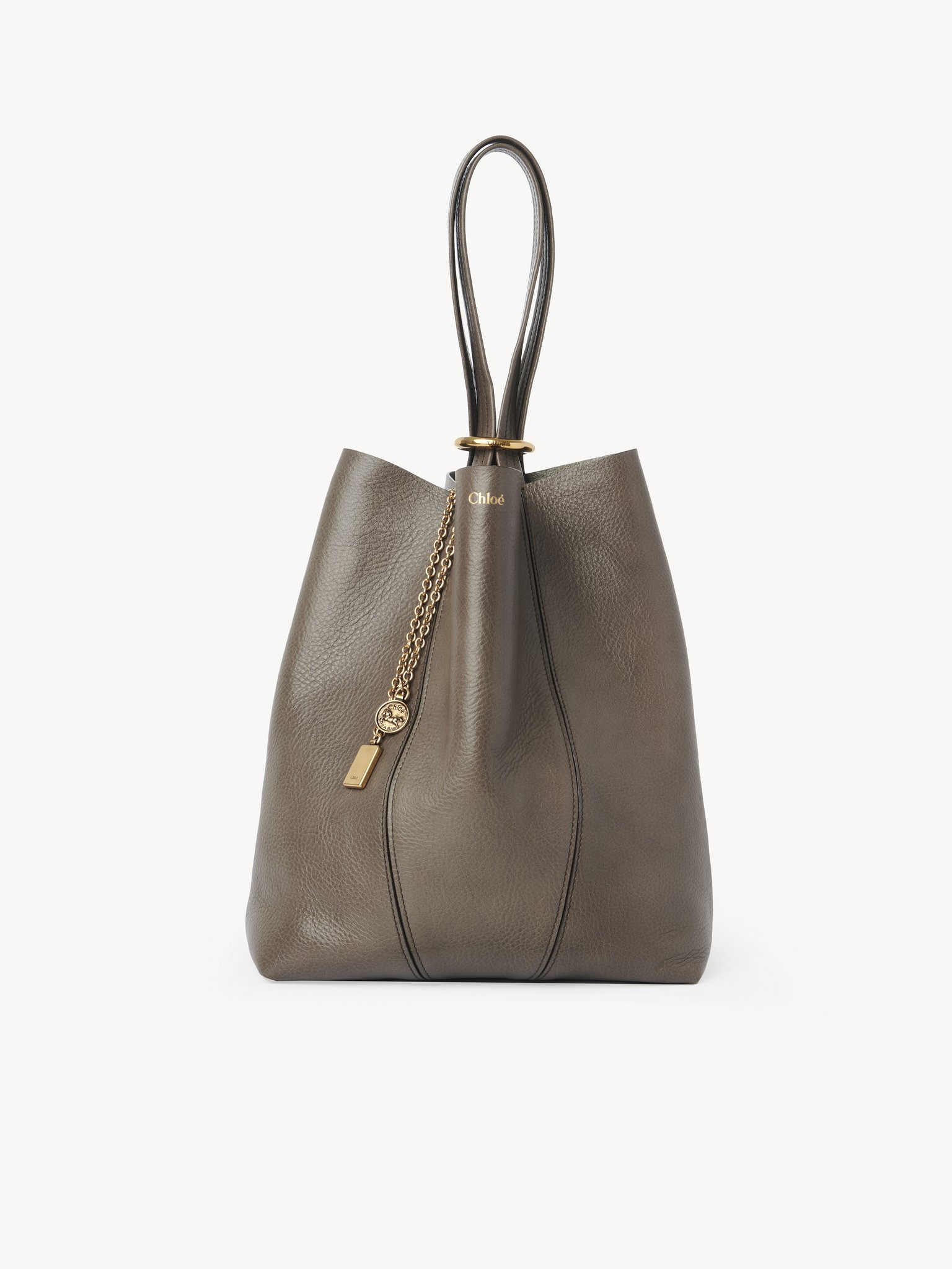 CHLOÉ SPIN TOTE BAG IN GRAINED LEATHER - 2
