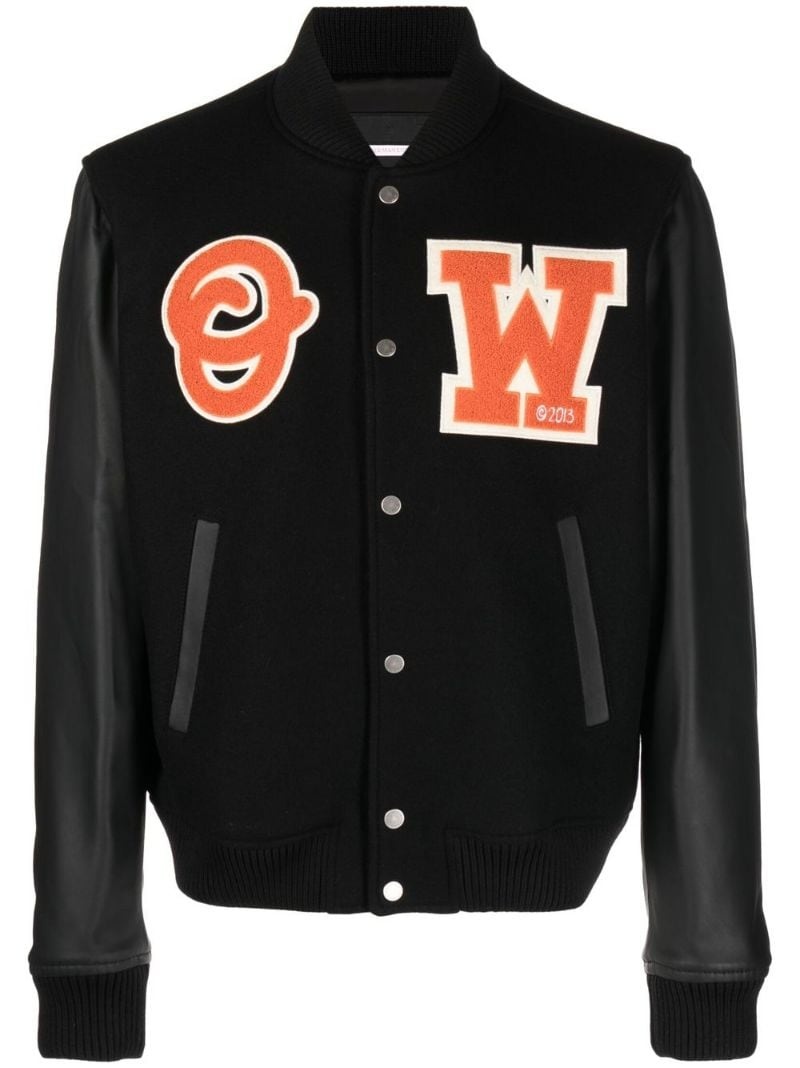 patchwork varsity jacket - 1