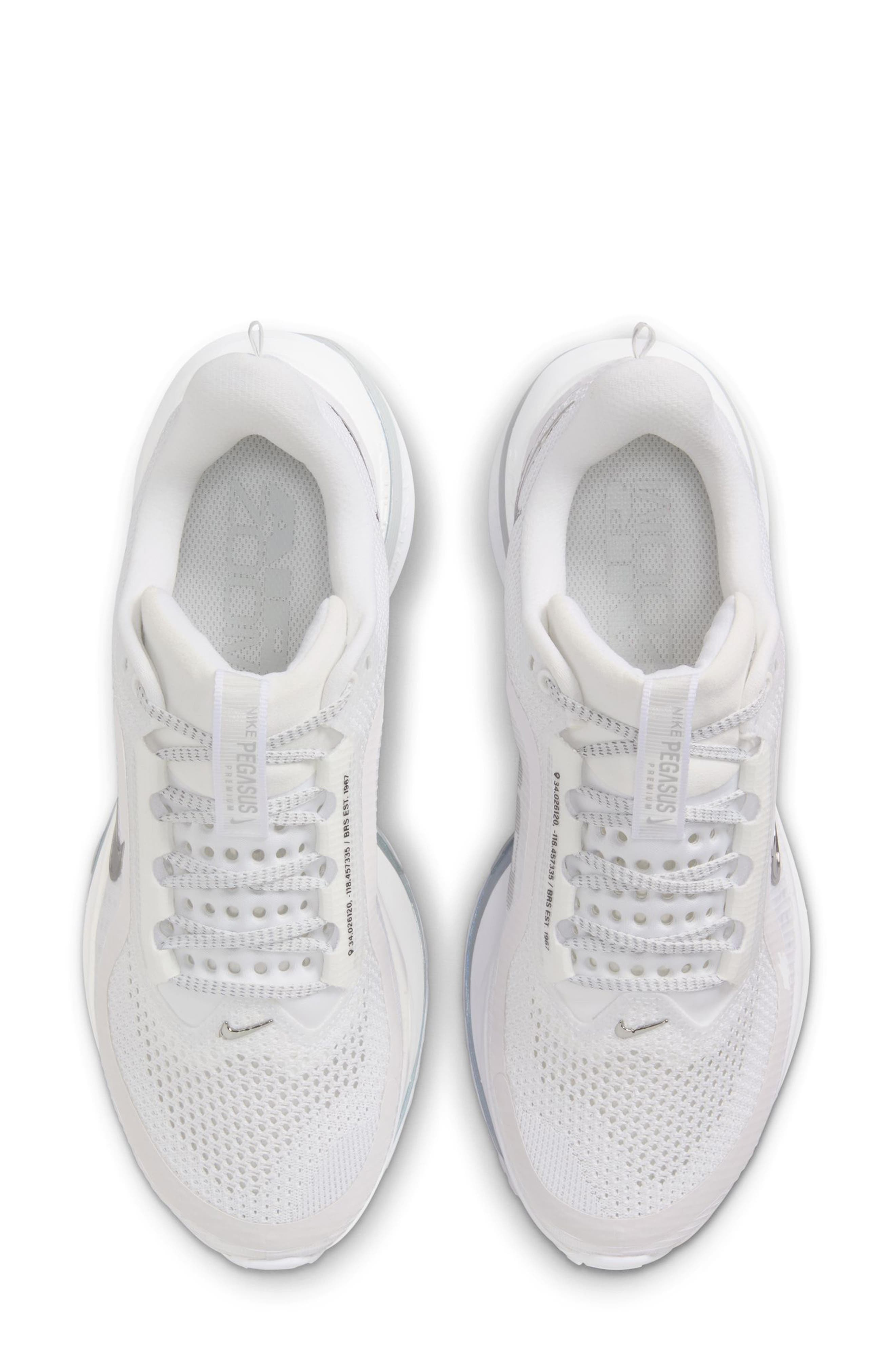 Nike Pegasus Premium Running Shoe in White/Silver/Metallic at Nordstrom - 3
