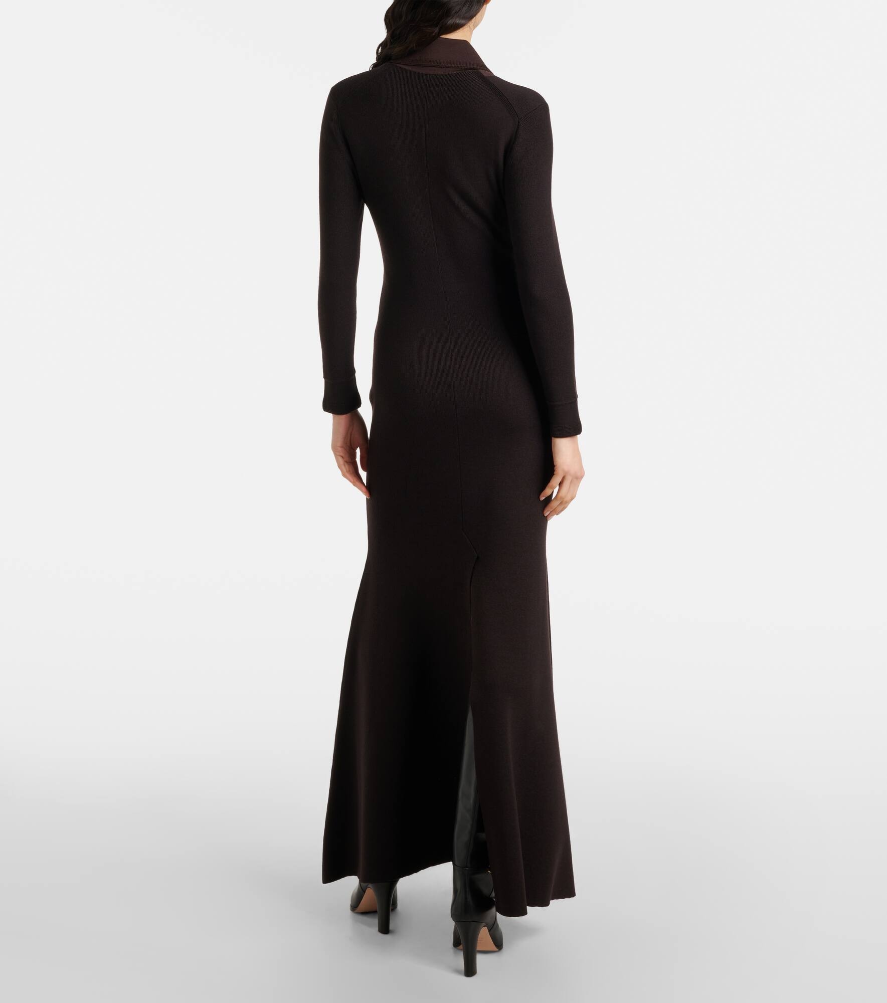 Turtleneck knitted wool-blend dress - 3