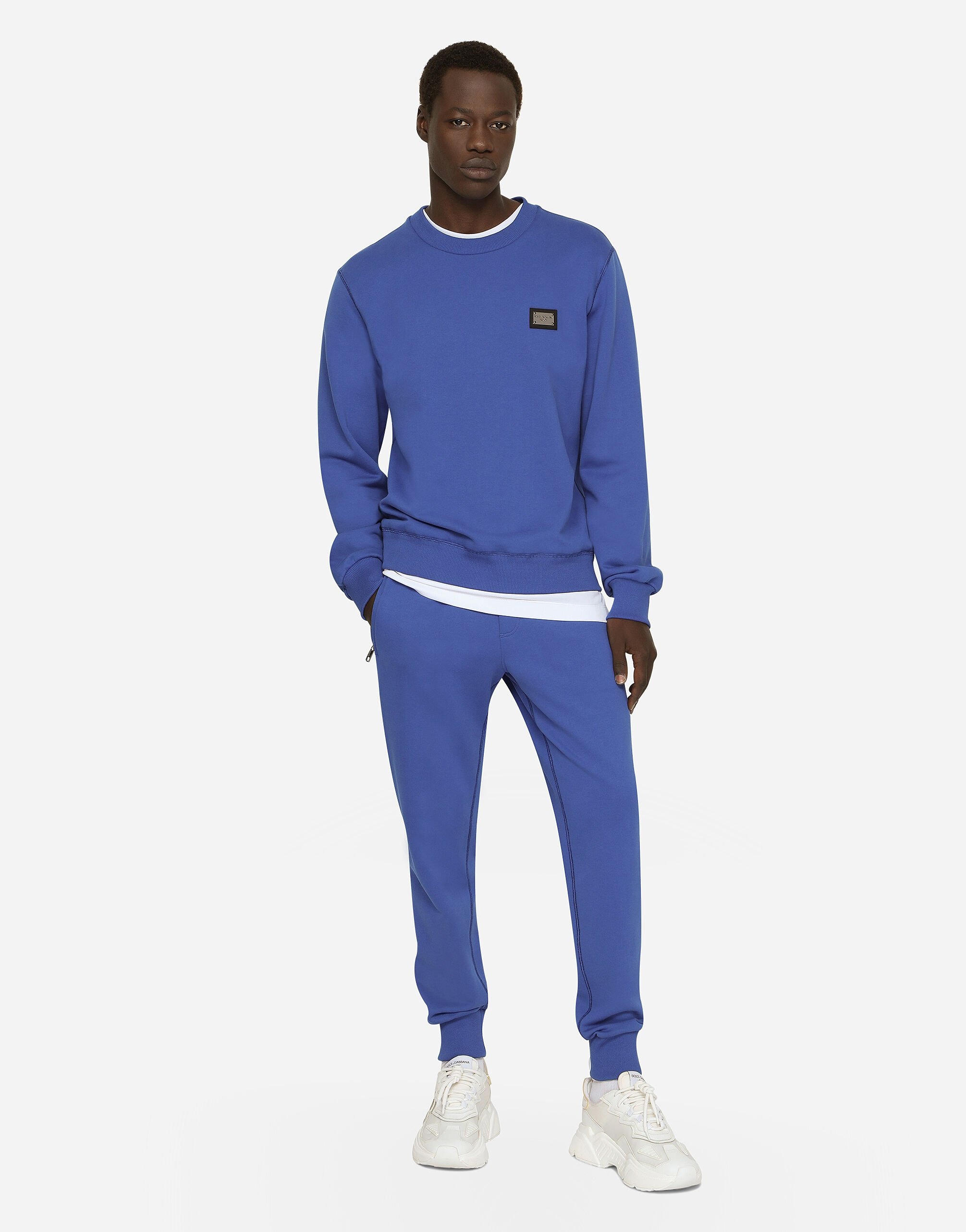 Jersey sweatshirt with branded tag - 2