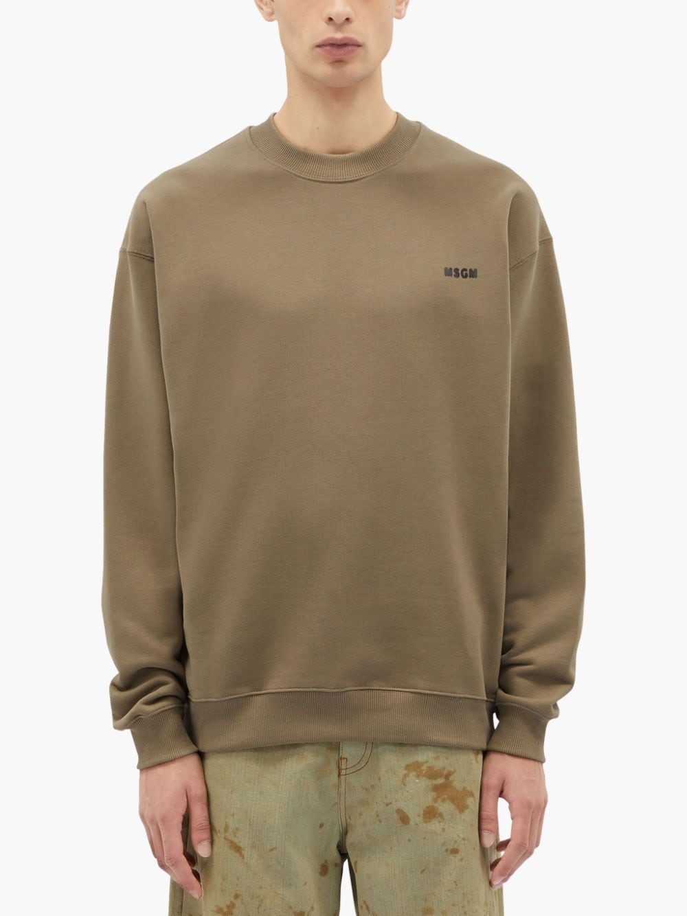logo-print cotton sweatshirt - 3