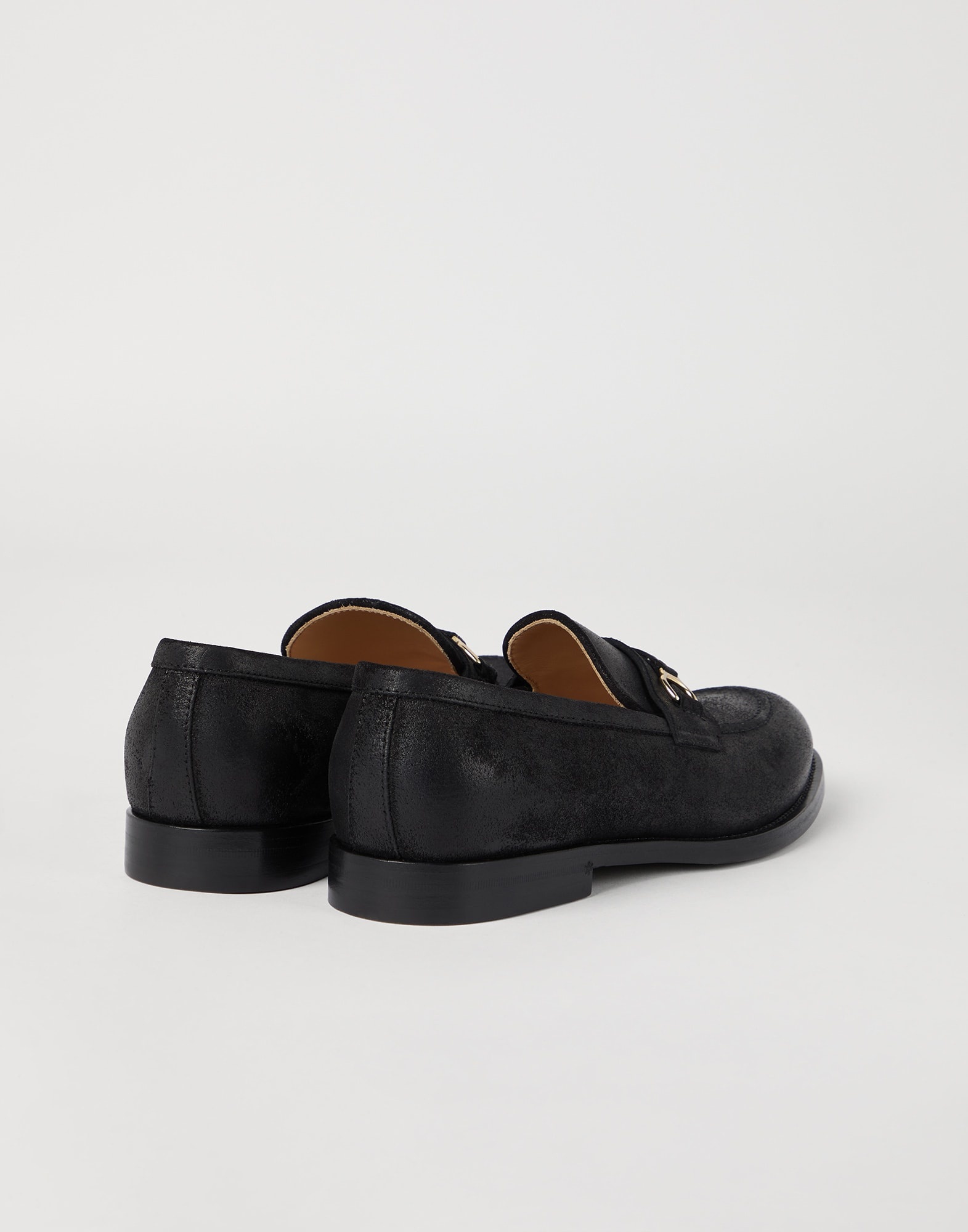 Oiled suede penny loafers with bit detail - 2