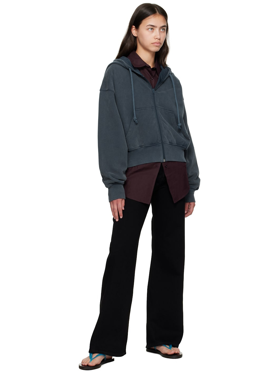 Blue Zipper Hoodie - 4