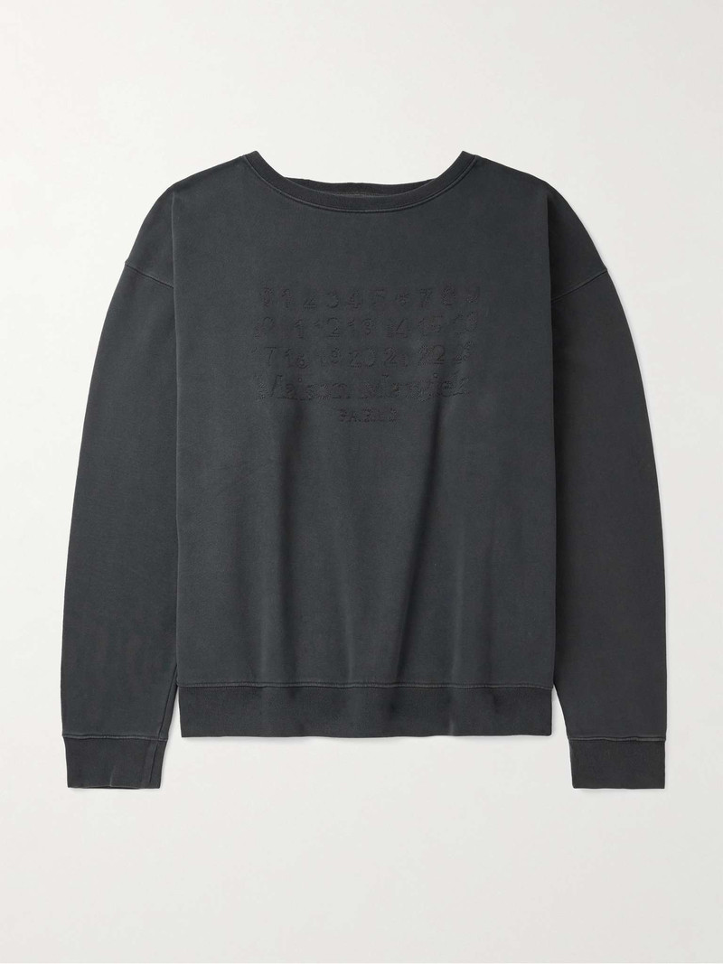Oversized Logo-Embroidered Cotton-Jersey Sweatshirt - 1
