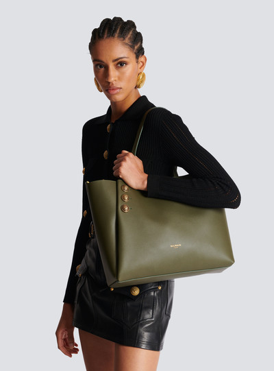 Balmain Emblème leather tote bag outlook