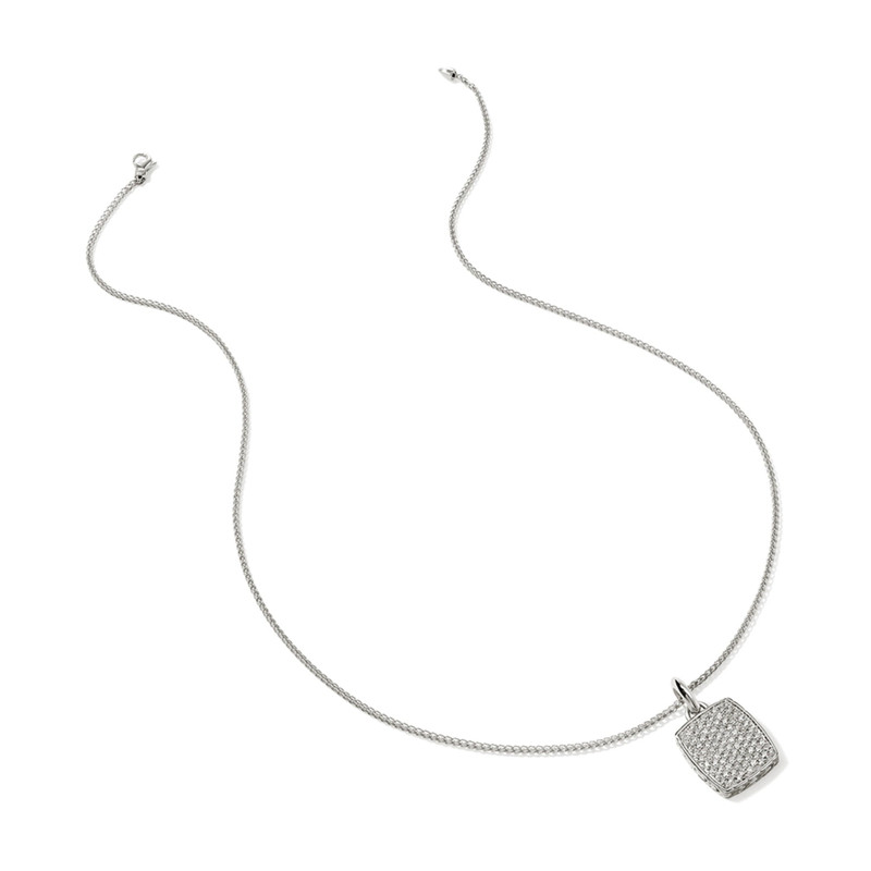 Tag Necklace, Silver, Diamonds, 1.7MM 4