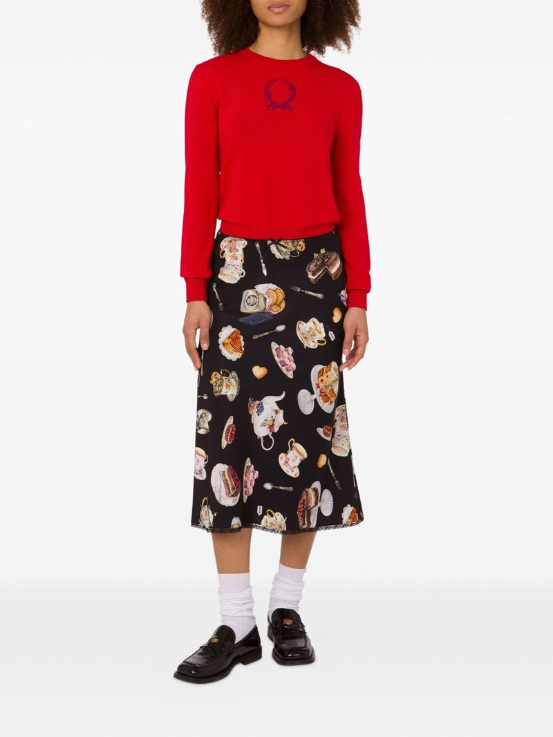 Moschino Laurel Crown embellished logo sweater outlook