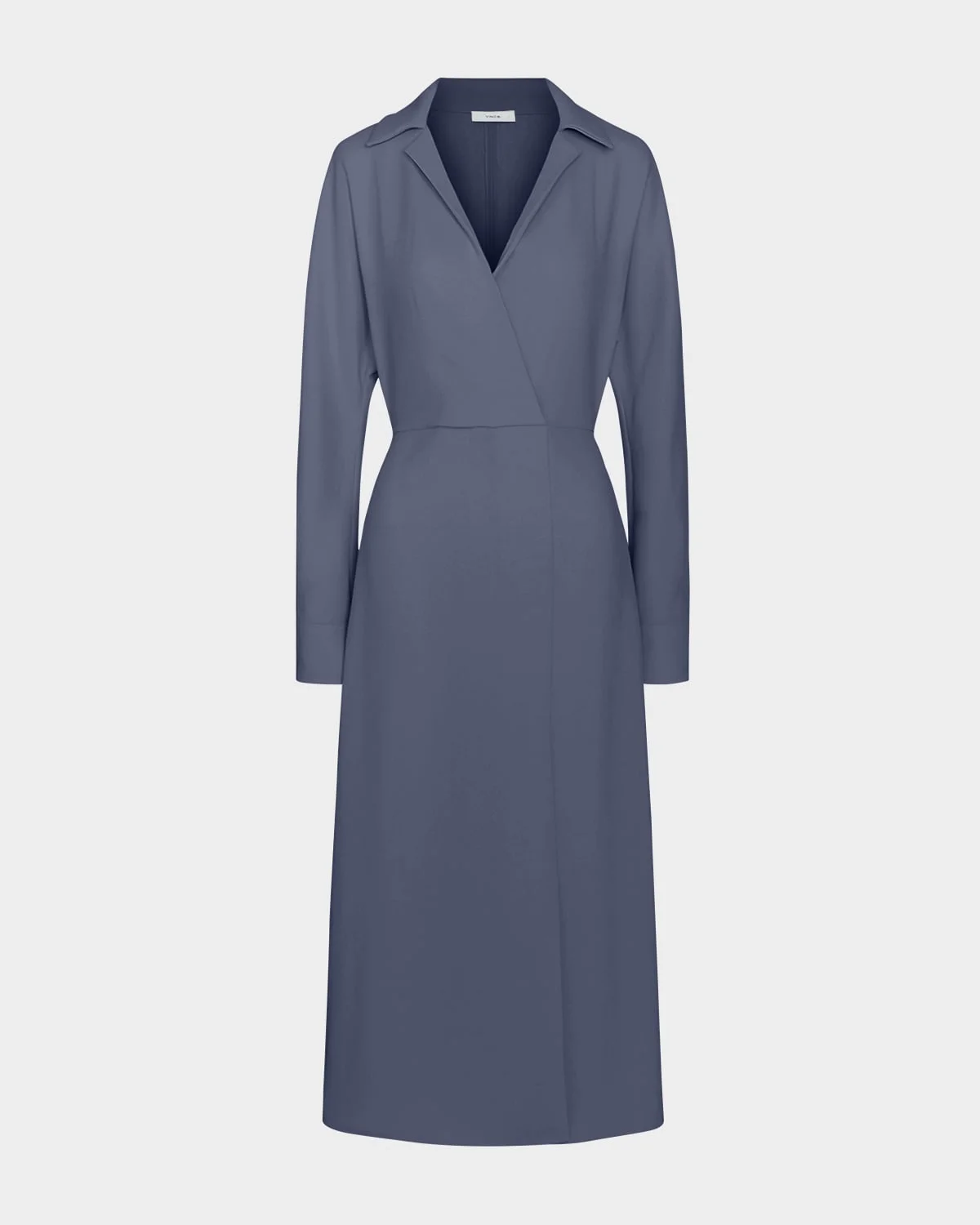 Shaped Collar Dolman-Sleeve Midi Dress - 1