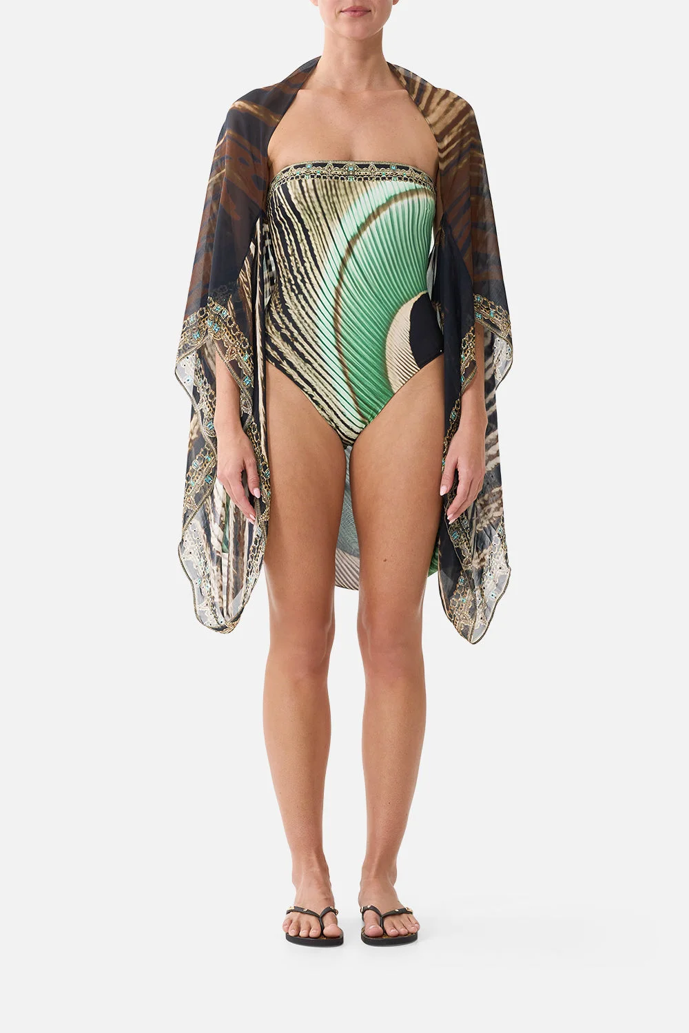 SILK CHIFFON SHRUG A WINK TO THE WILD - 1