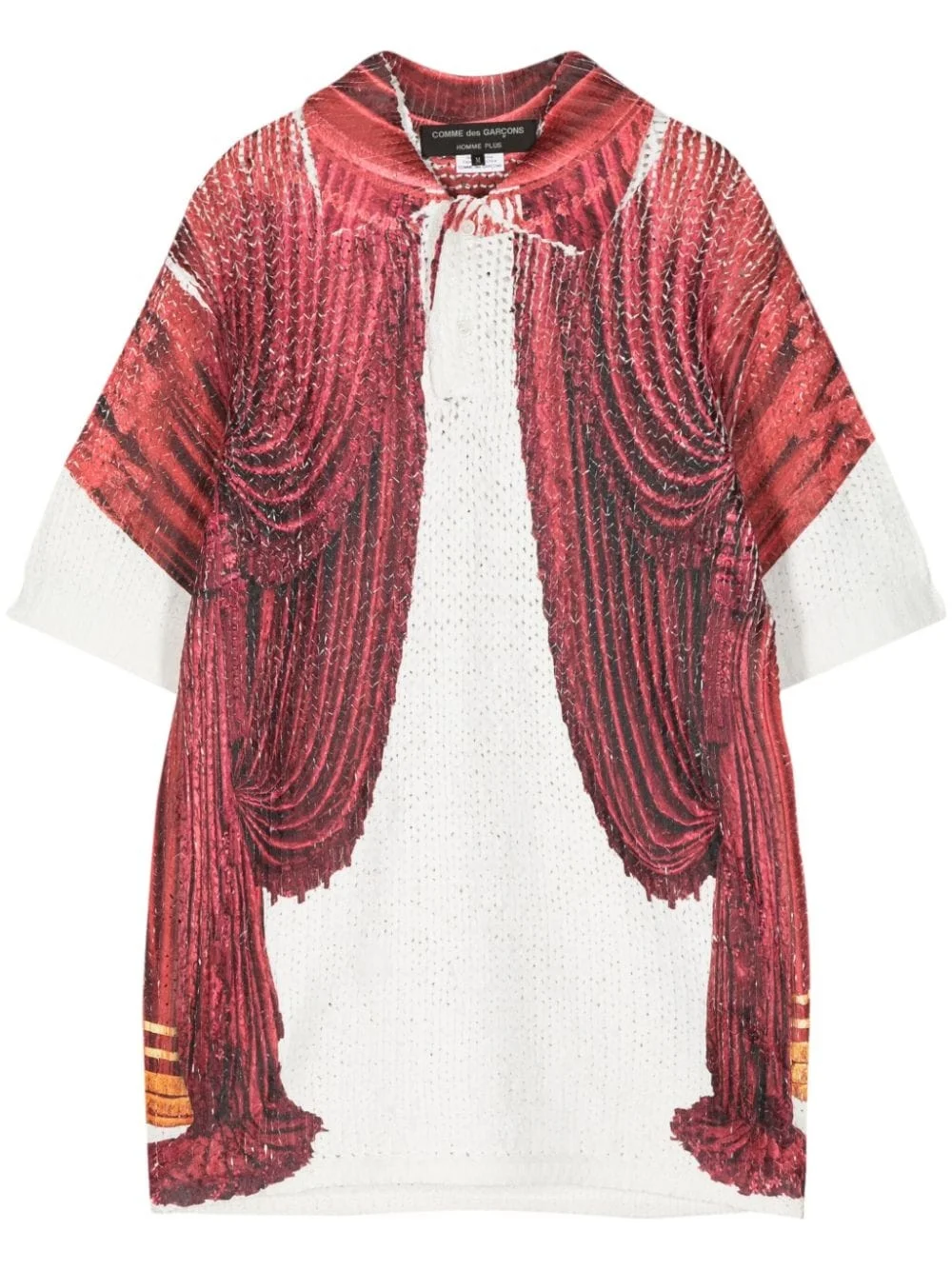 printed knit polo shirt - 1