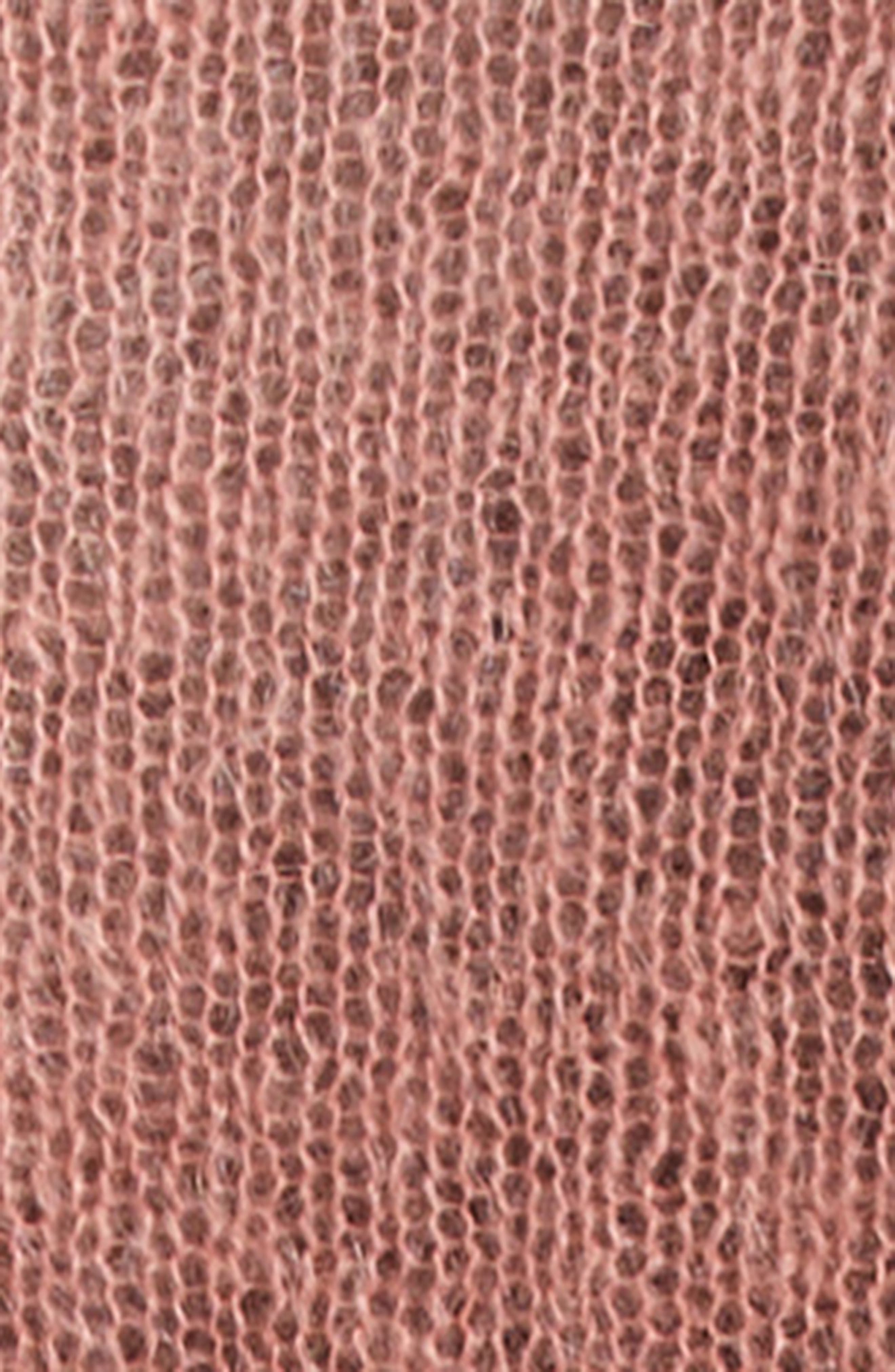Séfr Les Sheer Kid Mohair Blend Sweater in Rose Sheer Mohair at Nordstrom - 2