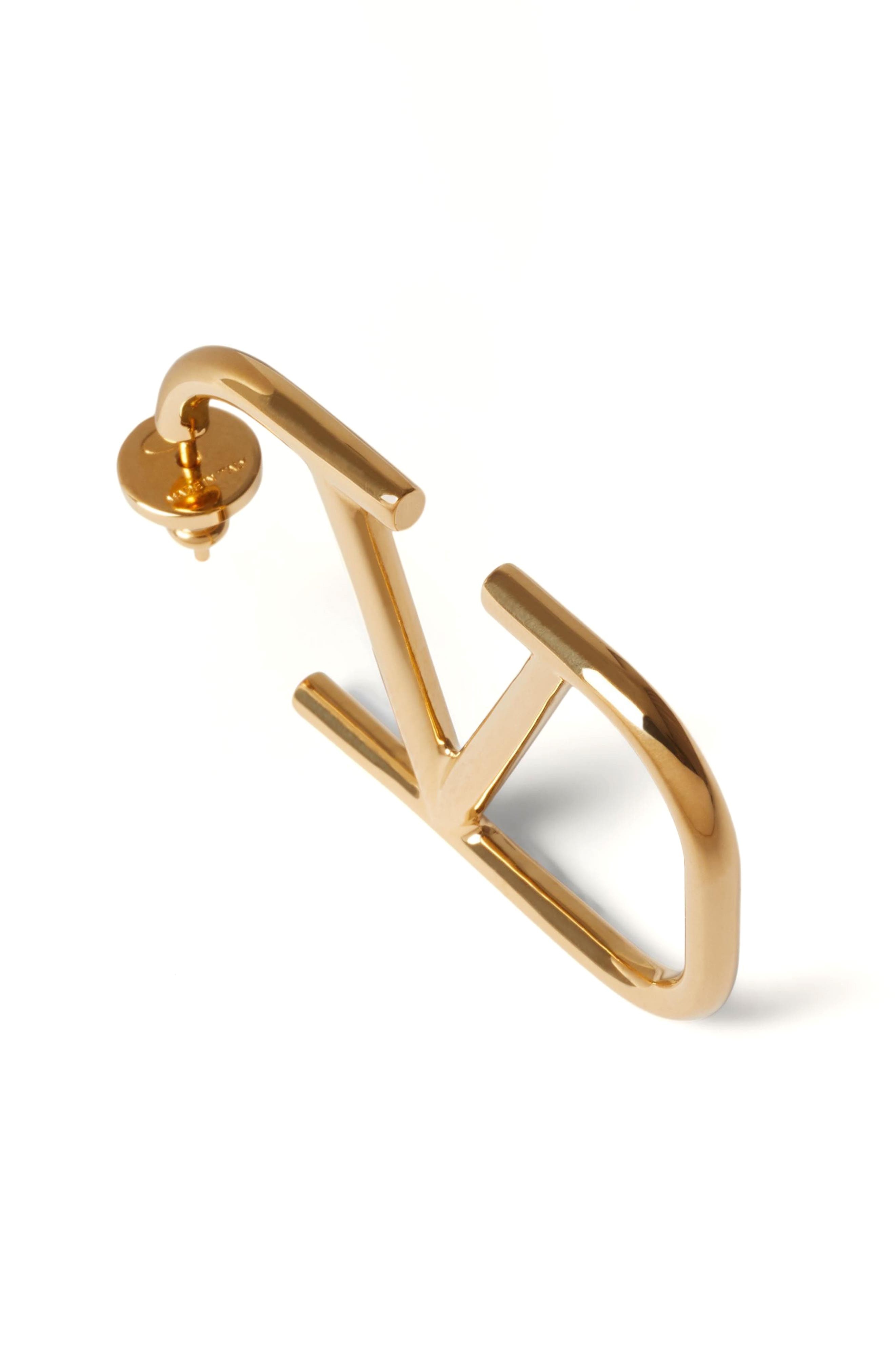 Valentino Garavani VLOGO Huggie Earrings in Gold at Nordstrom - 4
