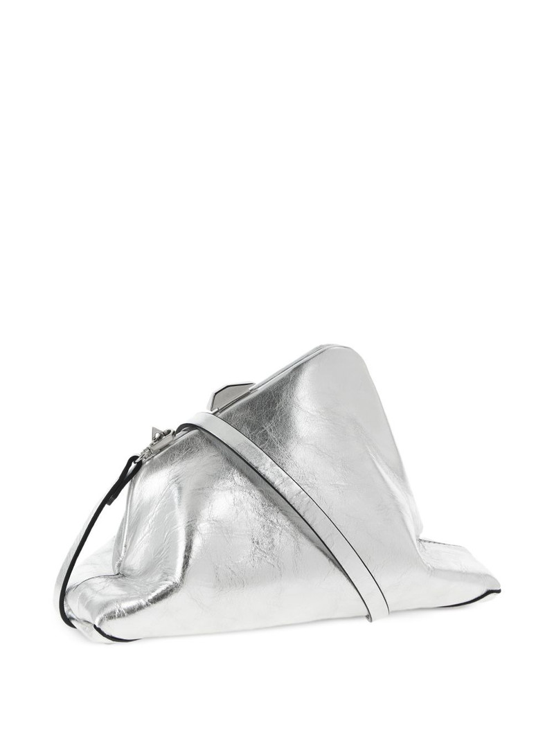 THE ATTICO Day Off Small craquelé-effect leather clutch outlook