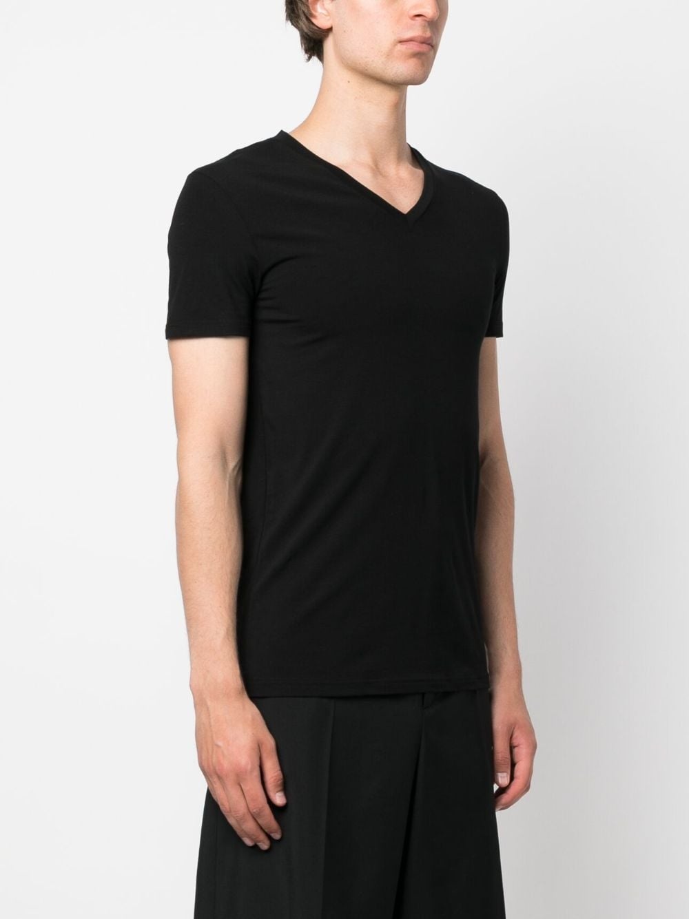 V-neck stretch-cotton T-shirt - 3