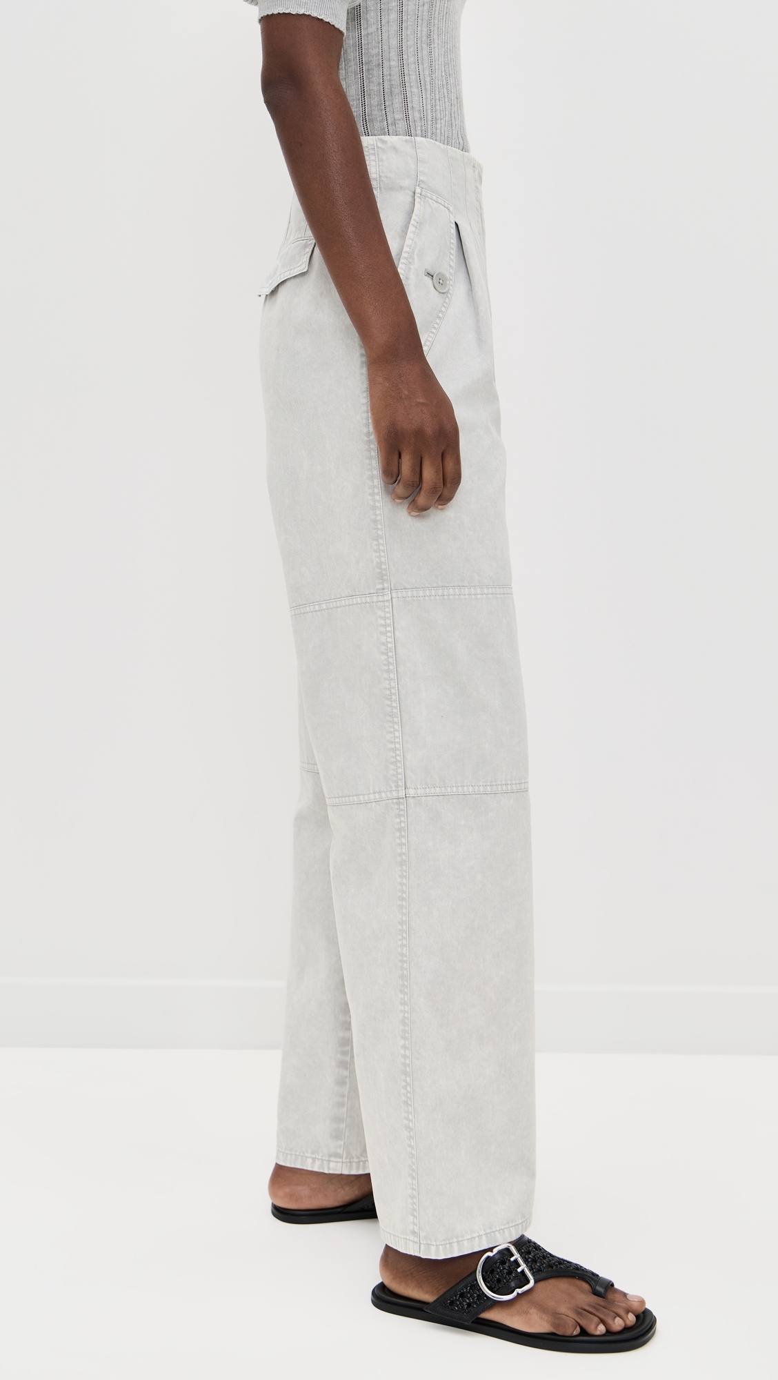 Casey High Waisted Tied Ankle Pants - 3