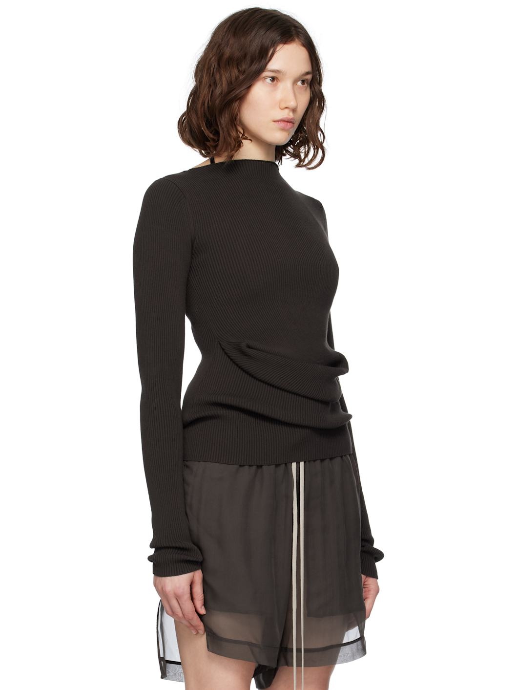 Brown Concordians Ribbed Knit Babel Sweater - 2