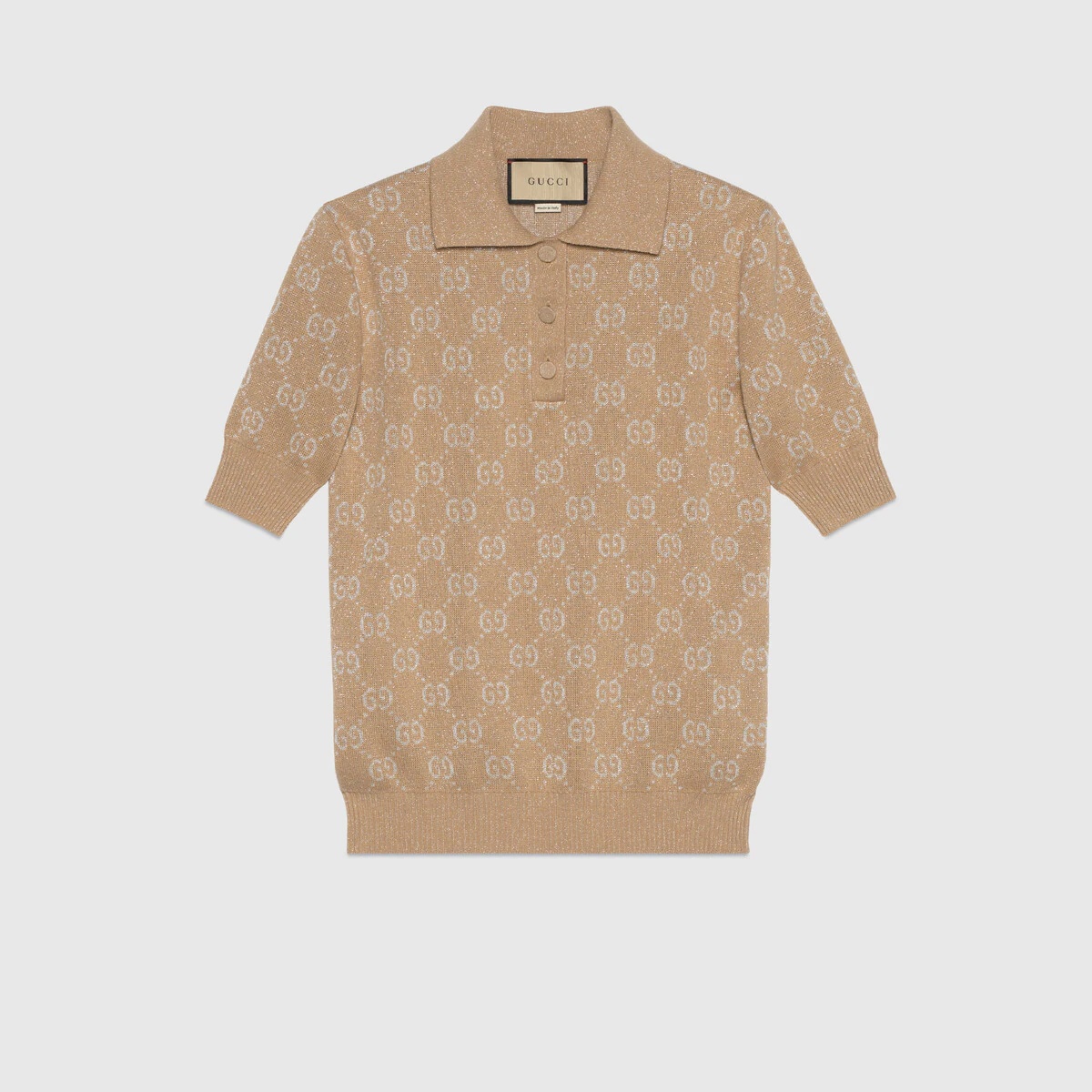 Lamé GG jacquard knit polo - 1