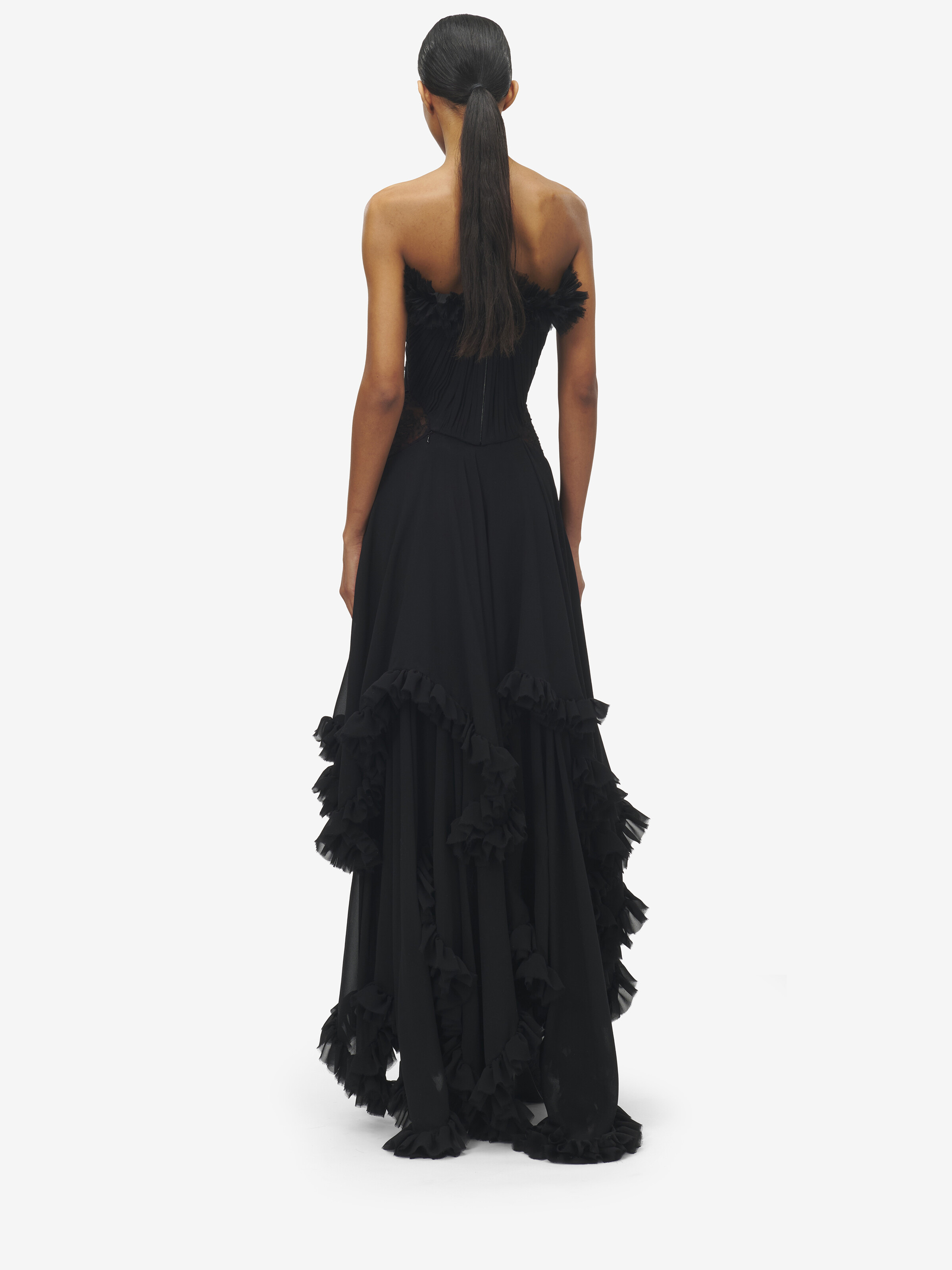 Ruffled Evening Dress - 4