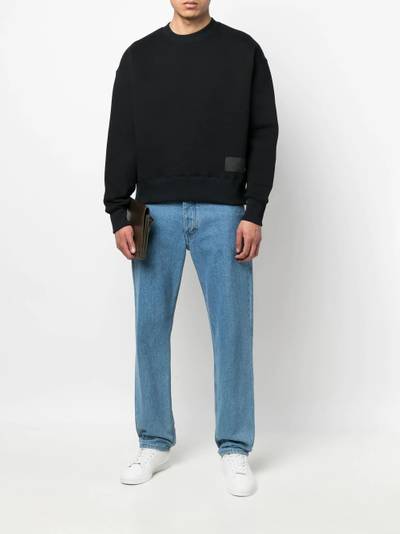 AMI Paris logo-patch long-sleeve jumper outlook