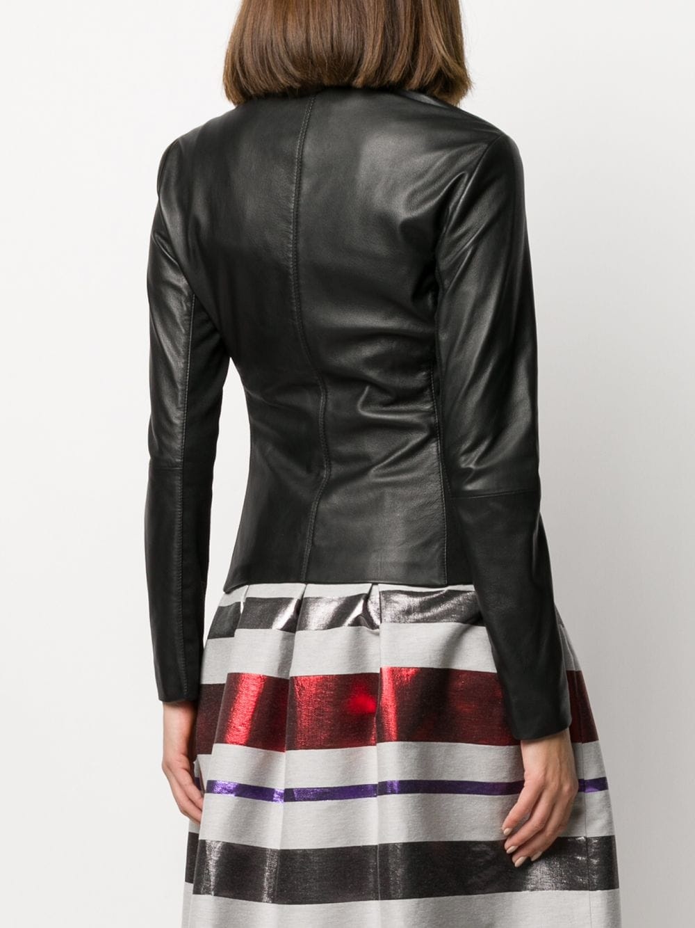 zipped biker jacket - 4