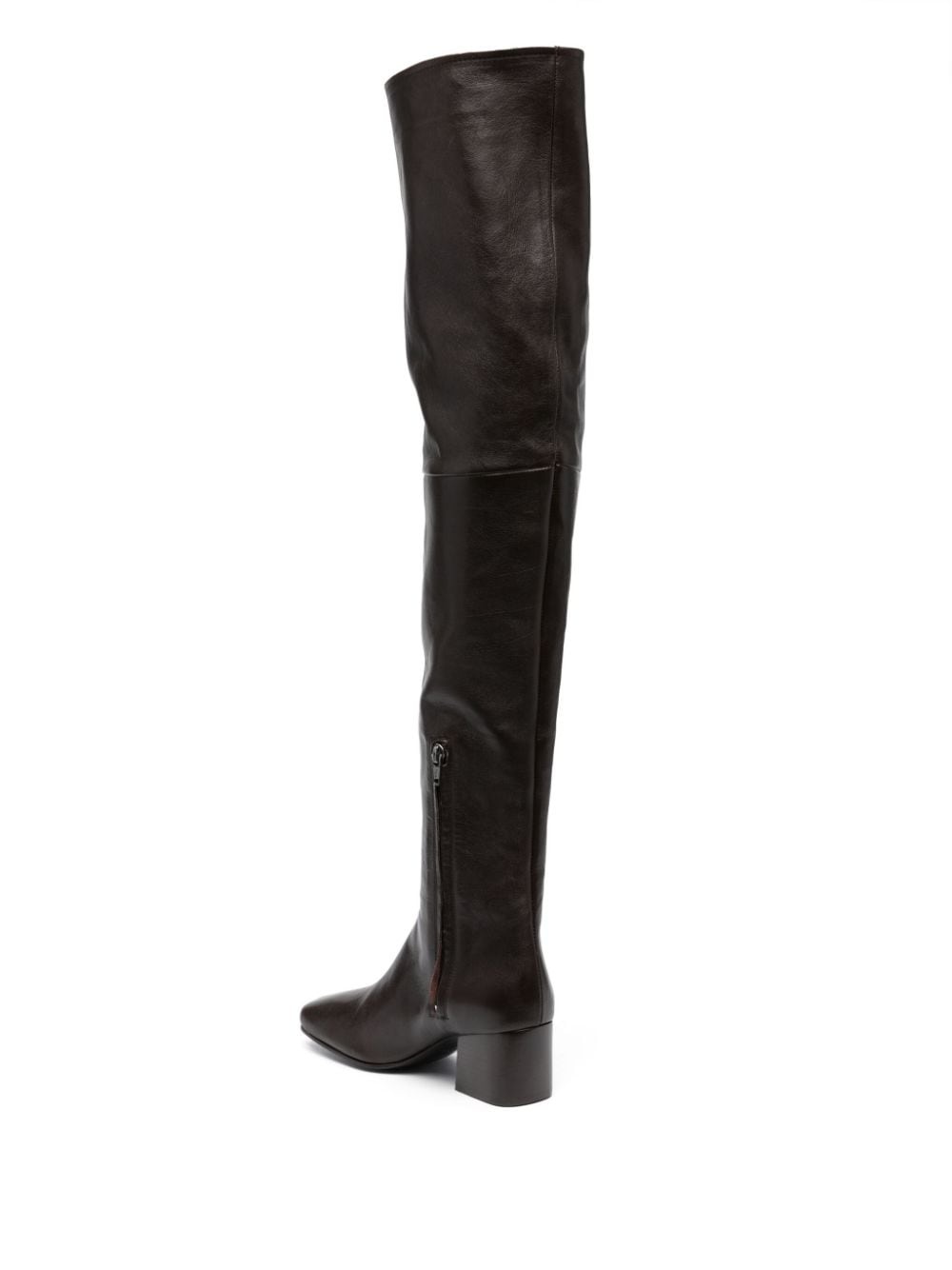 60mm leather thigh-high boots - 3