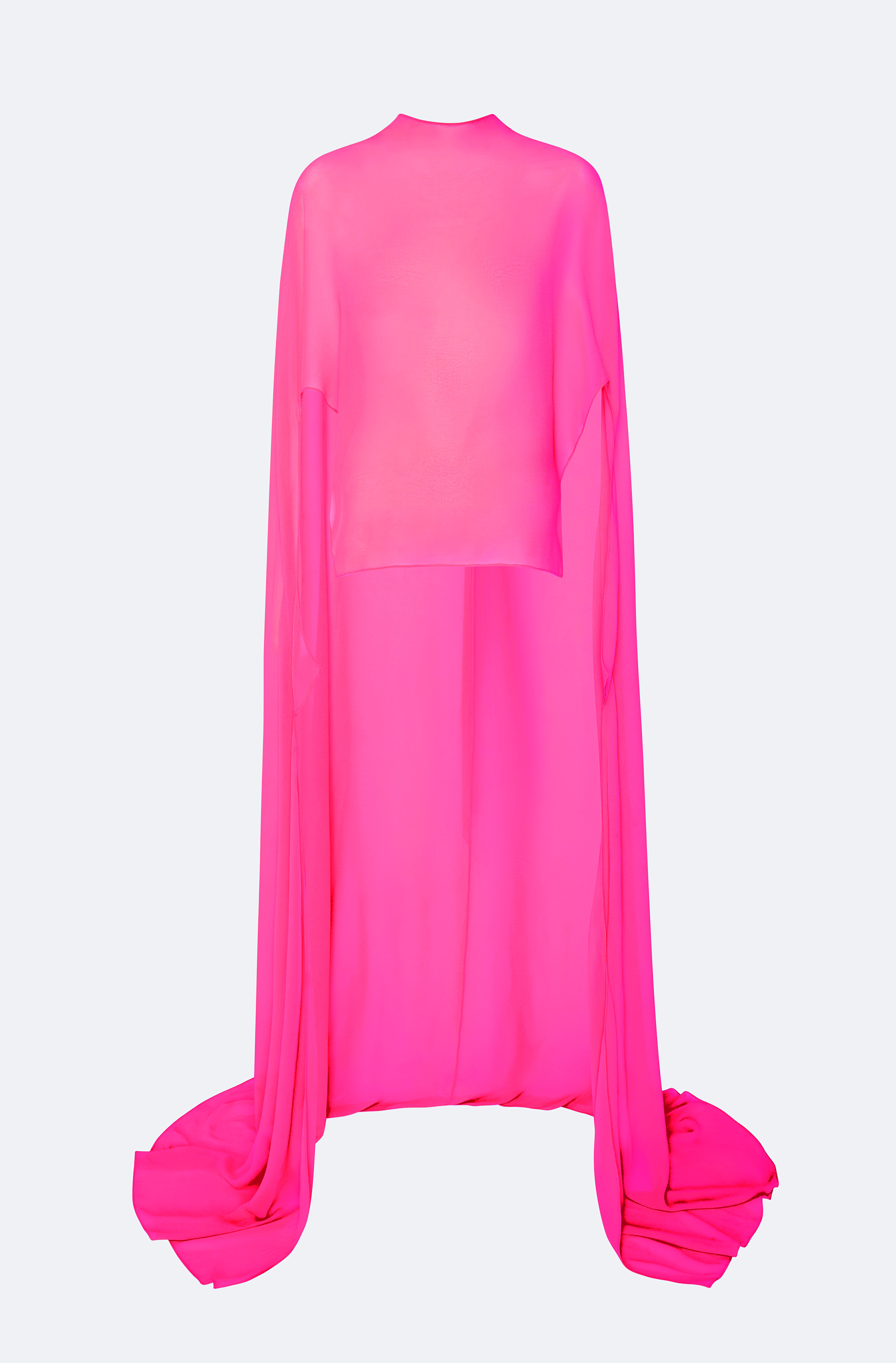 Lightweight Georgette High Low Scarf Cape Top - 2