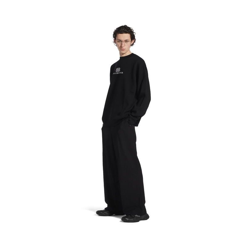 BALENCIAGA Men's Crewneck Sweater in Black/white outlook